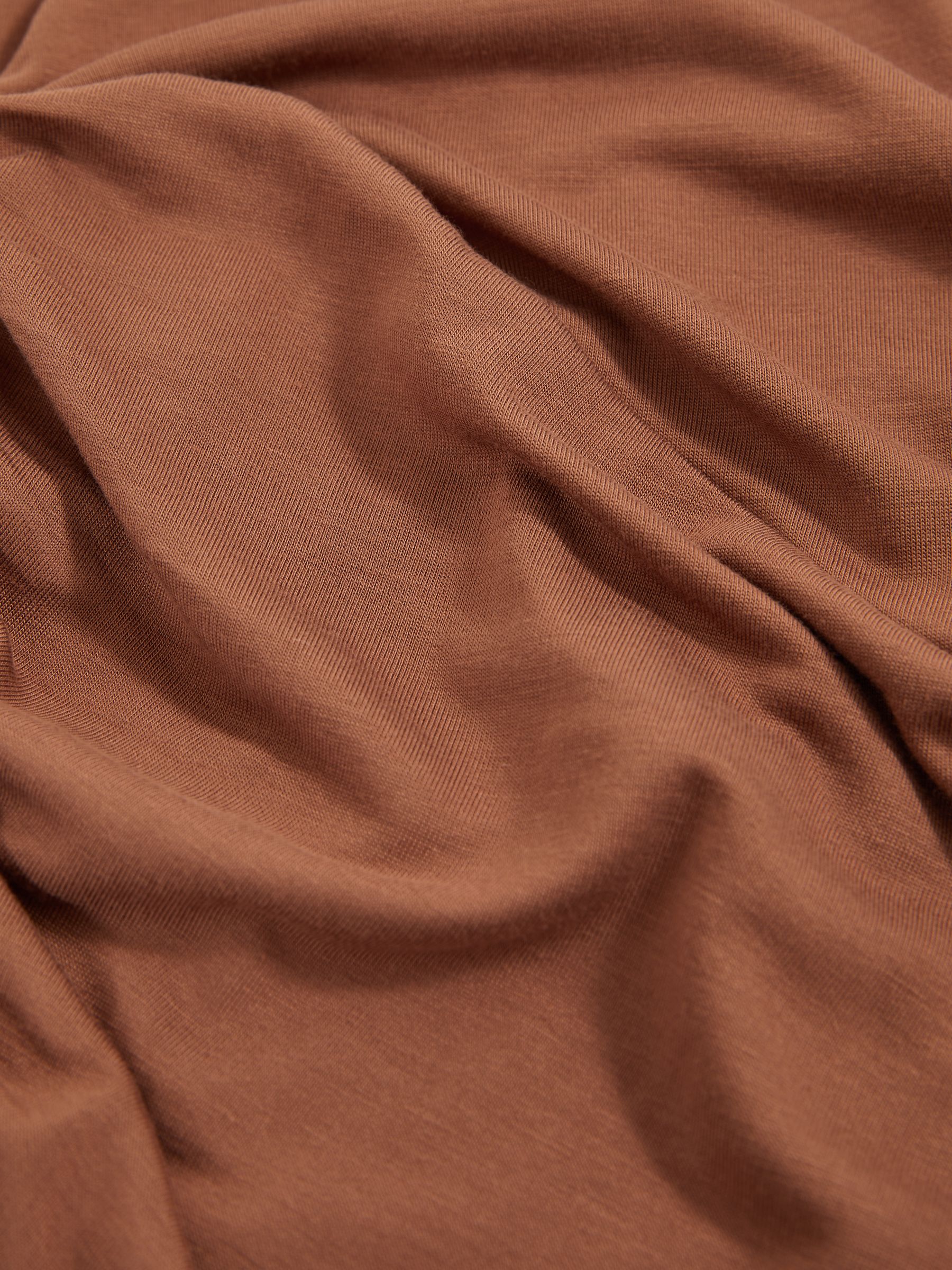 Ruched Jersey Midi Dress in Brown - Image 7 of 7
