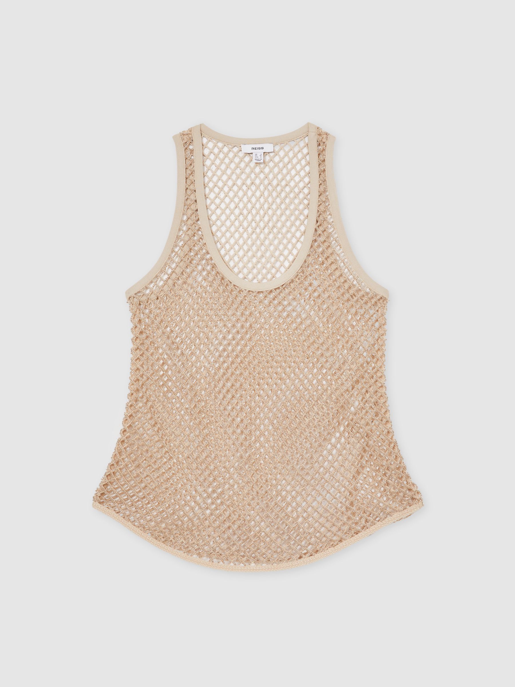 Mesh Knit Beaded Vest in Neutral - Image 2 of 6