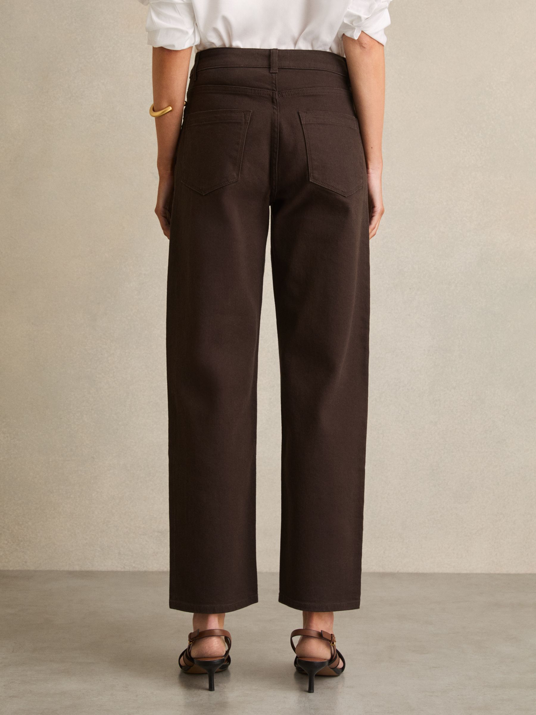Petite Mid Rise Straight Leg Jeans in Chocolate - Image 5 of 7