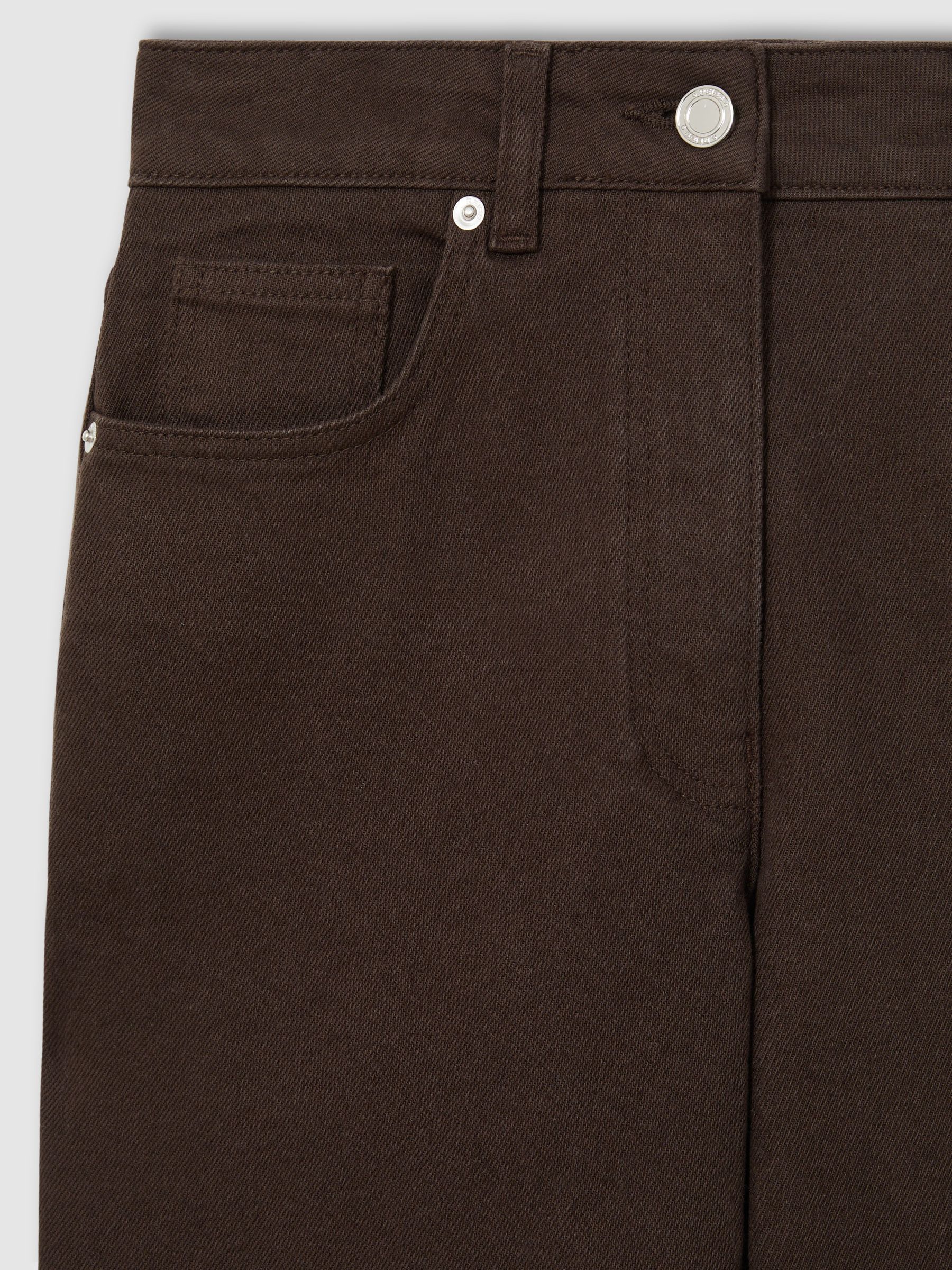 Petite Mid Rise Straight Leg Jeans in Chocolate - Image 6 of 7