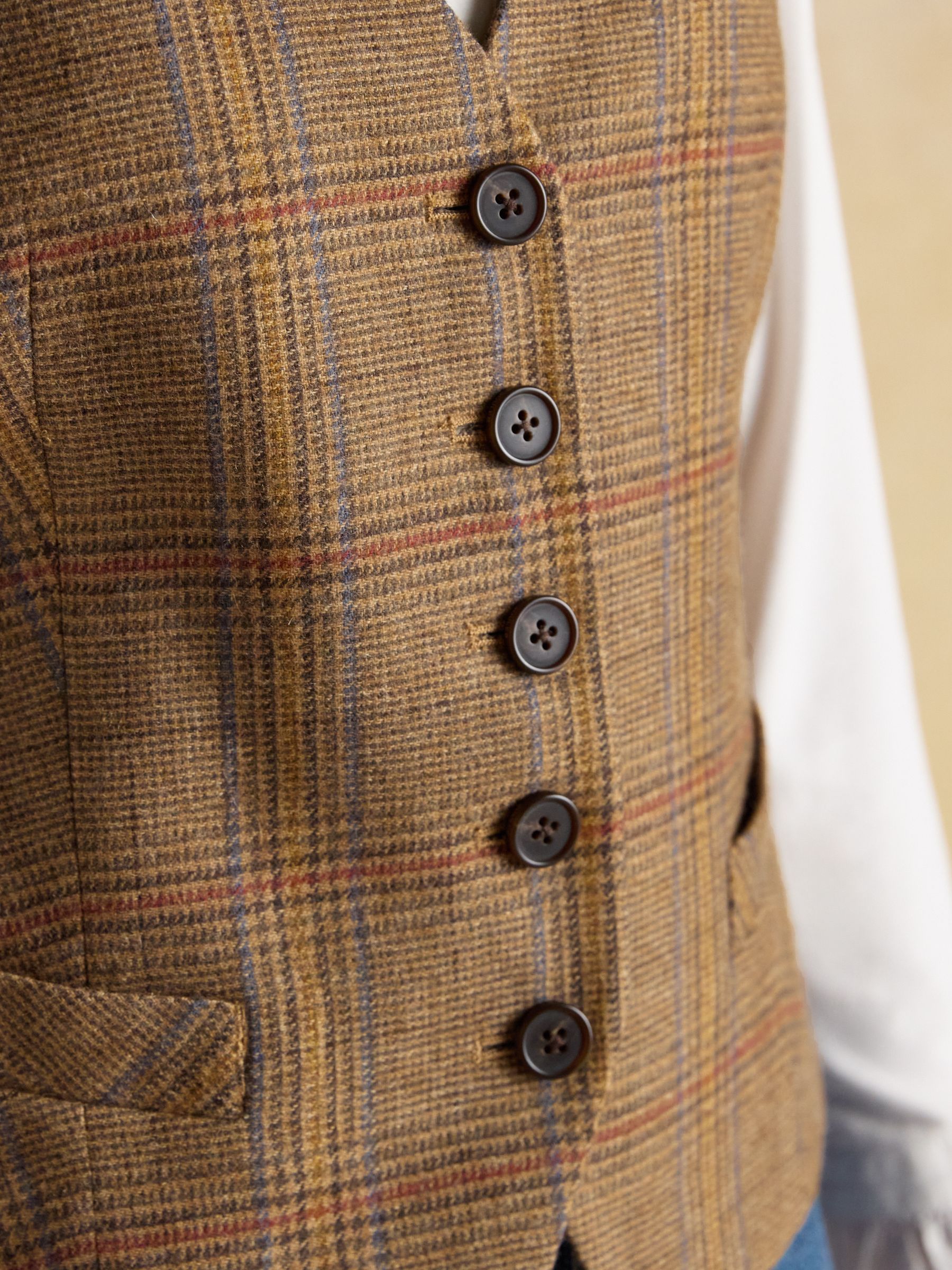 Foxley Brown Wool Rich Check Tweed Waistcoat - Image 5 of 11