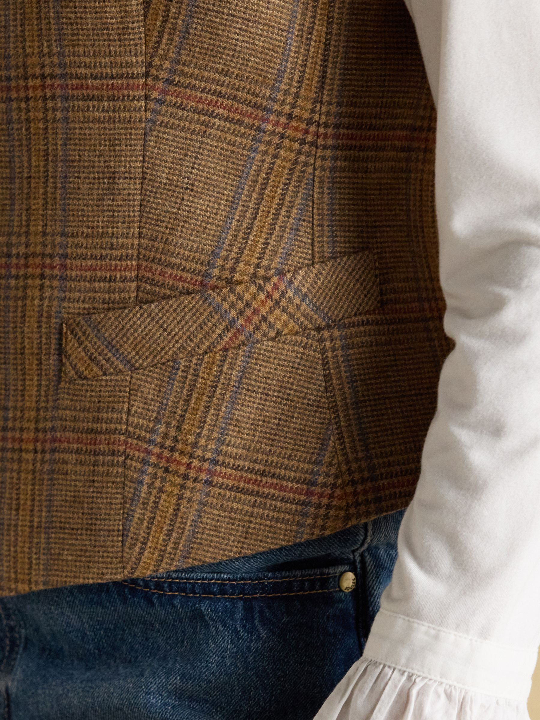 Foxley Brown Wool Rich Check Tweed Waistcoat - Image 6 of 11