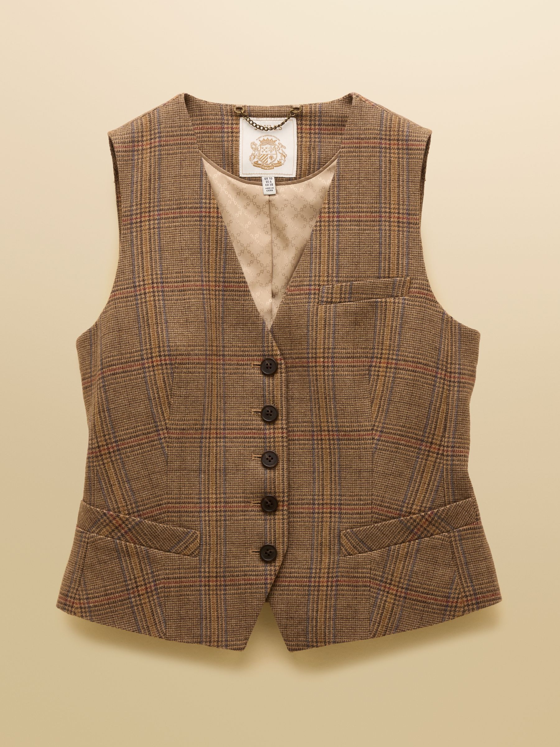 Foxley Brown Wool Rich Check Tweed Waistcoat - Image 9 of 9 Foxley Brown Wool Rich Check Tweed Waistcoat - Image 9 of 9
