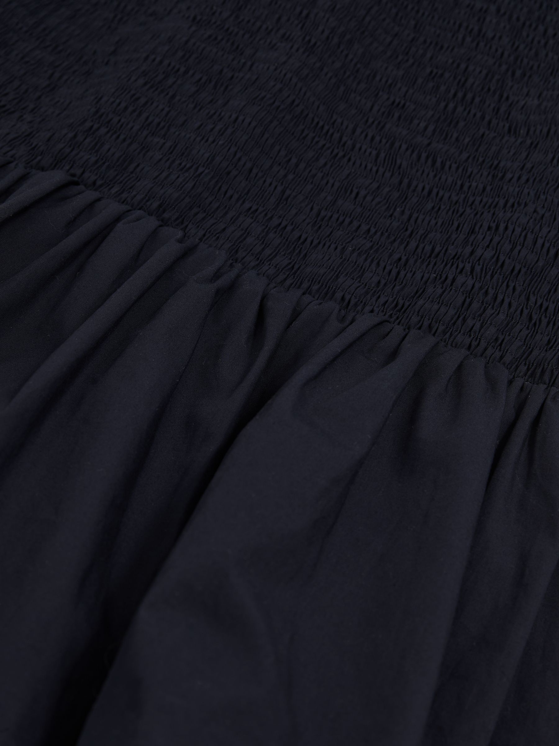 Cotton Shirred Bubble-Hem Mini Dress in Navy - Image 6 of 6