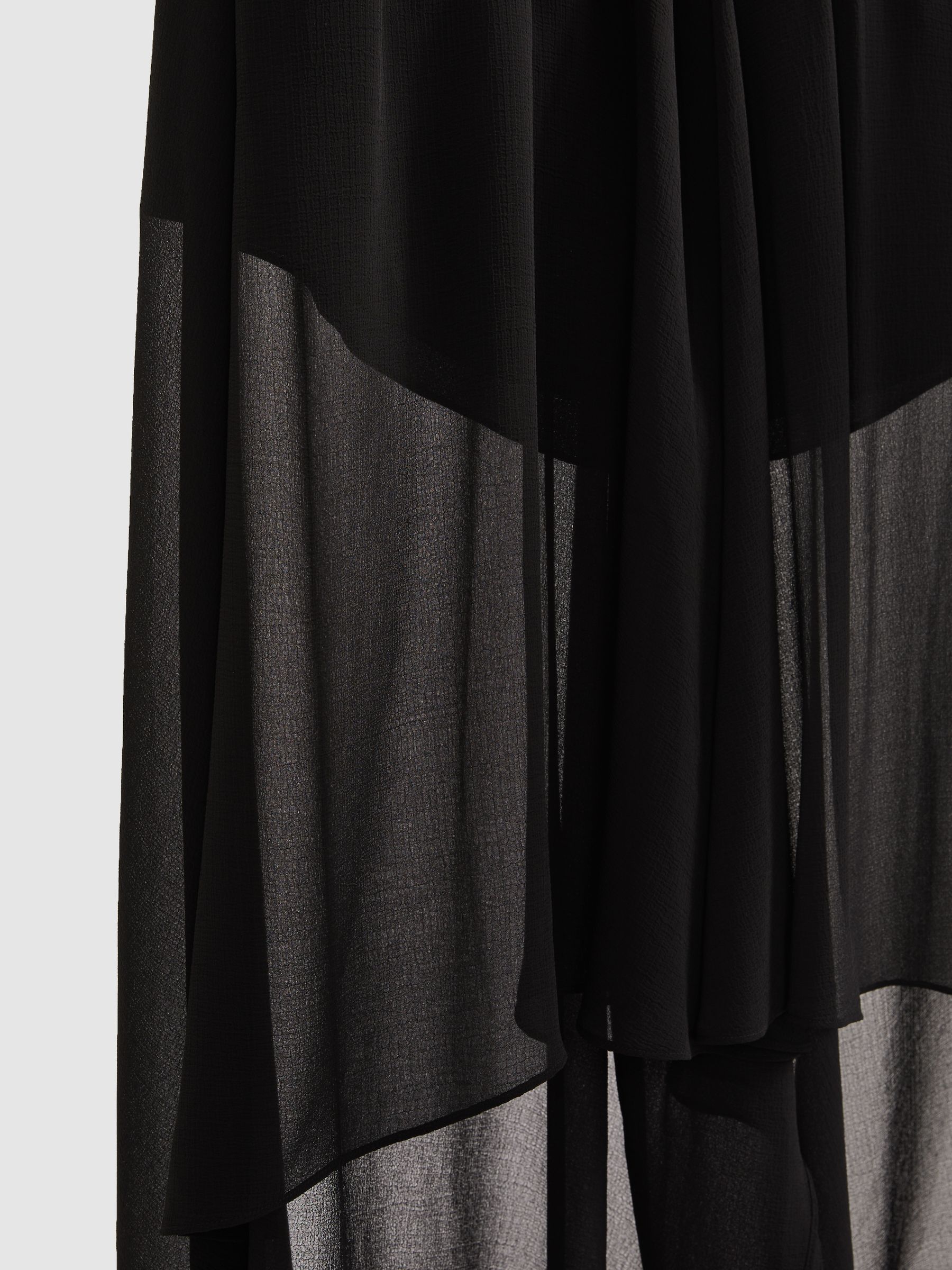Petite Sheer-Overlay High-Low Shorts in Black - Image 6 of 7