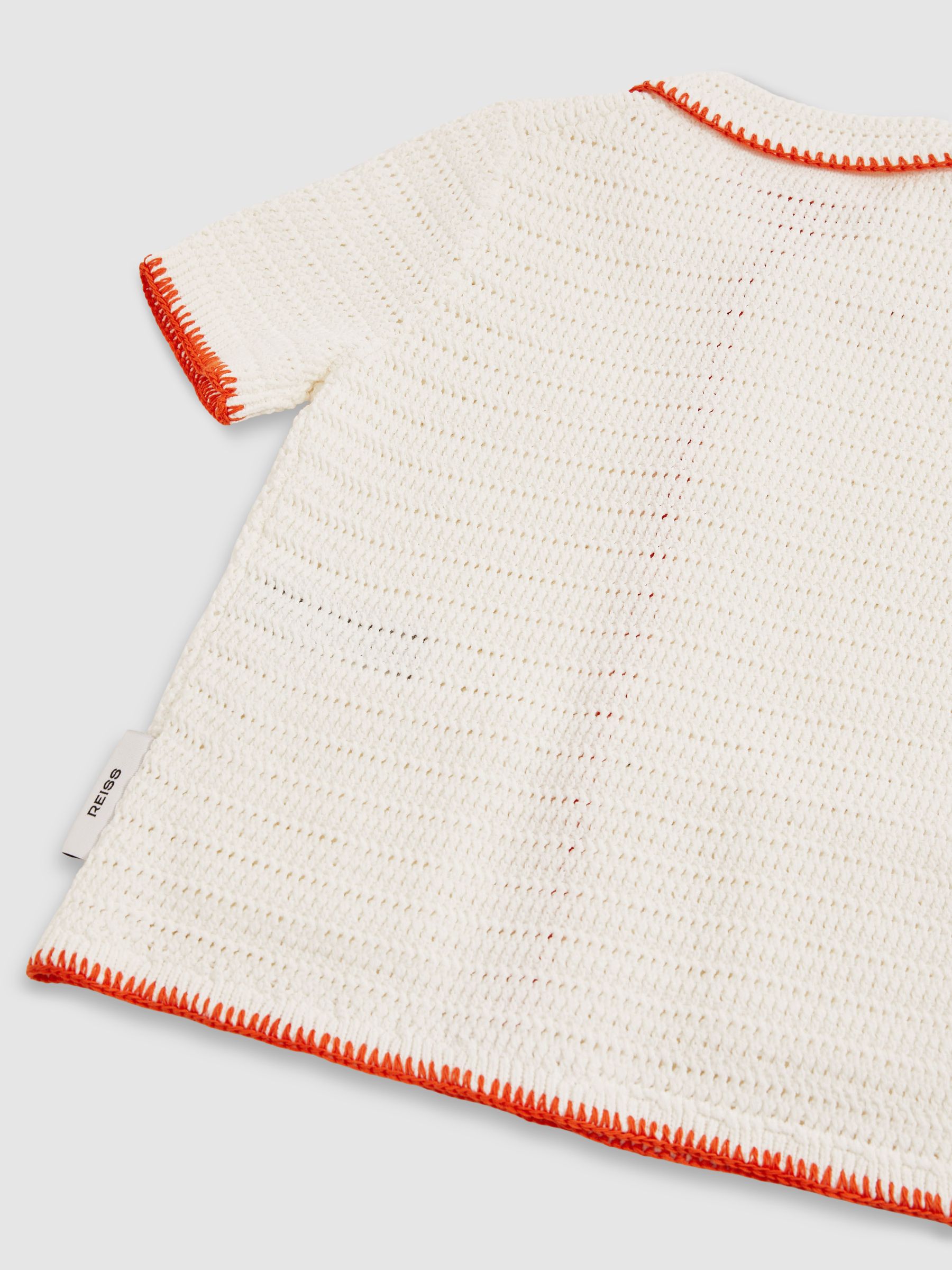 McLaren F1 Team Crochet Shirt in Off White/Orange - Image 5 of 6