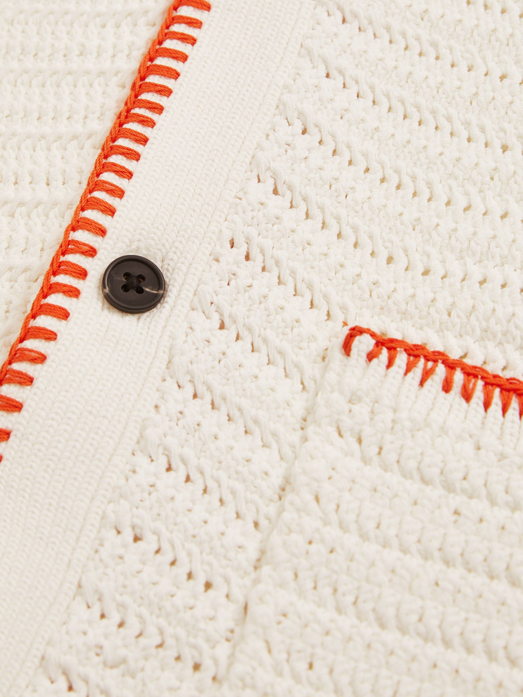 McLaren F1 Team Crochet Shirt in Off White/Orange - Image 6 of 6