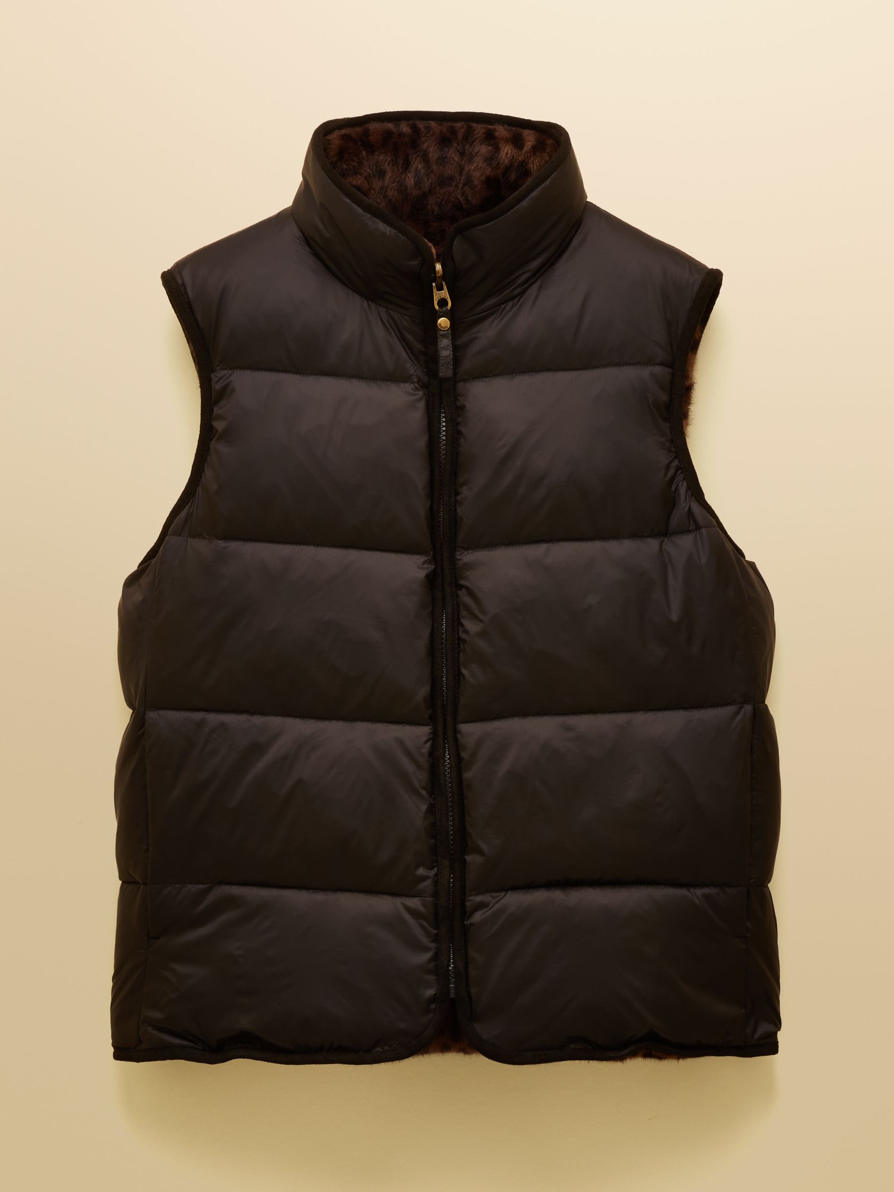 Reversible Faux Fur Black & Brown Padded Gilet - Image 11 of 11 Reversible Faux Fur Black & Brown Padded Gilet - Image 11 of 11