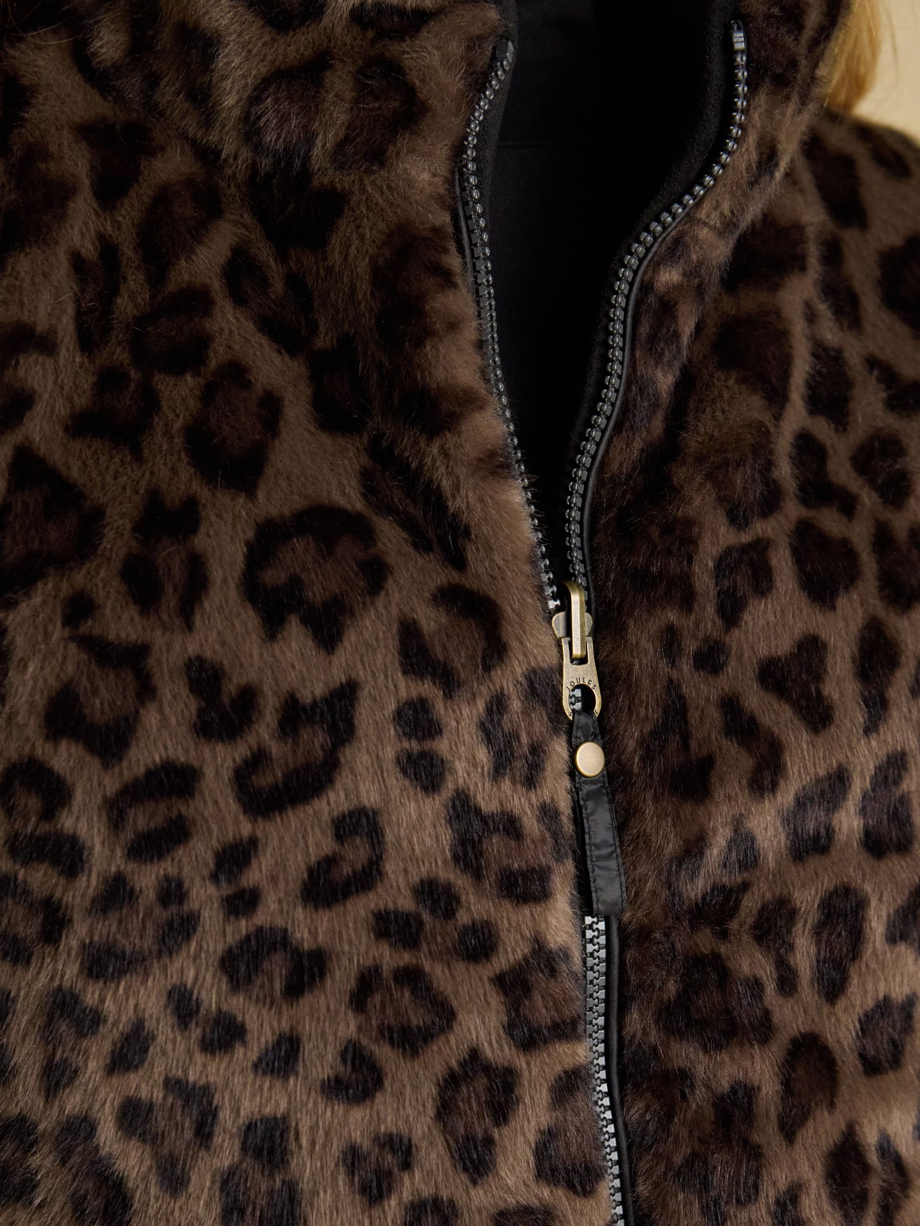 Reversible Faux Fur Black & Brown Padded Gilet - Image 9 of 11