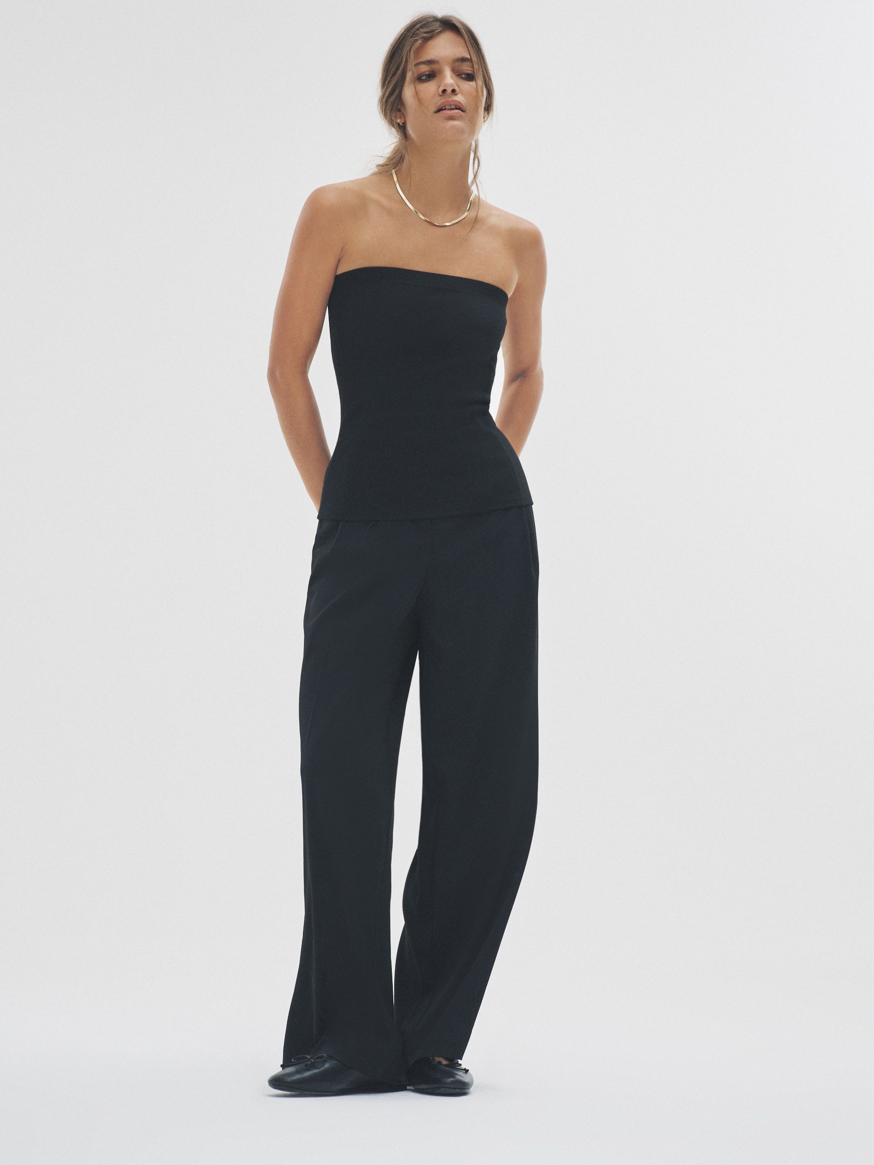 Black/Grey - 2 Pack Wide Leg Pleated Trousers - Image 3 of 8