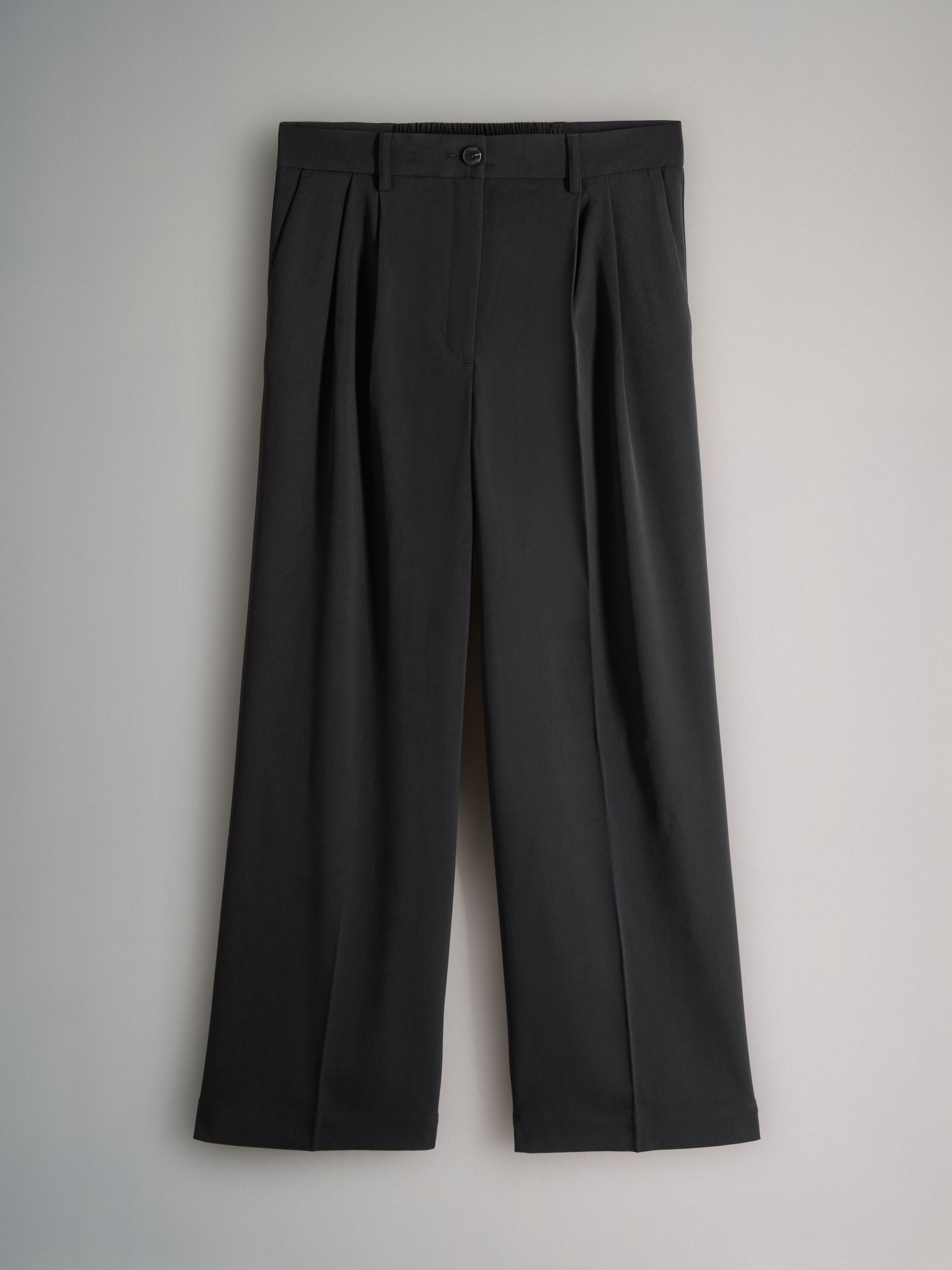 Black/Grey - 2 Pack Wide Leg Pleated Trousers - Image 5 of 8