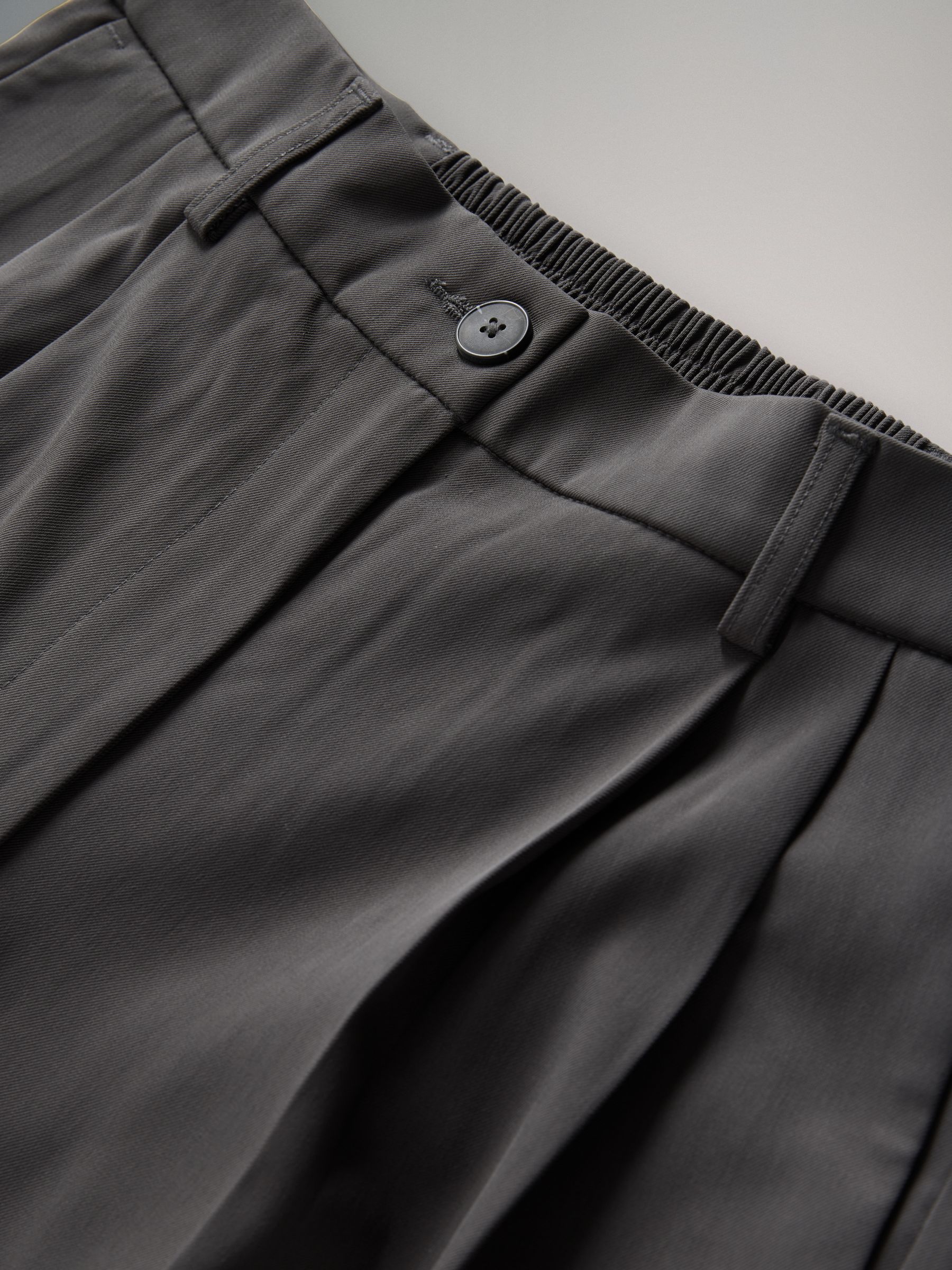 Black/Grey - 2 Pack Wide Leg Pleated Trousers - Image 7 of 8