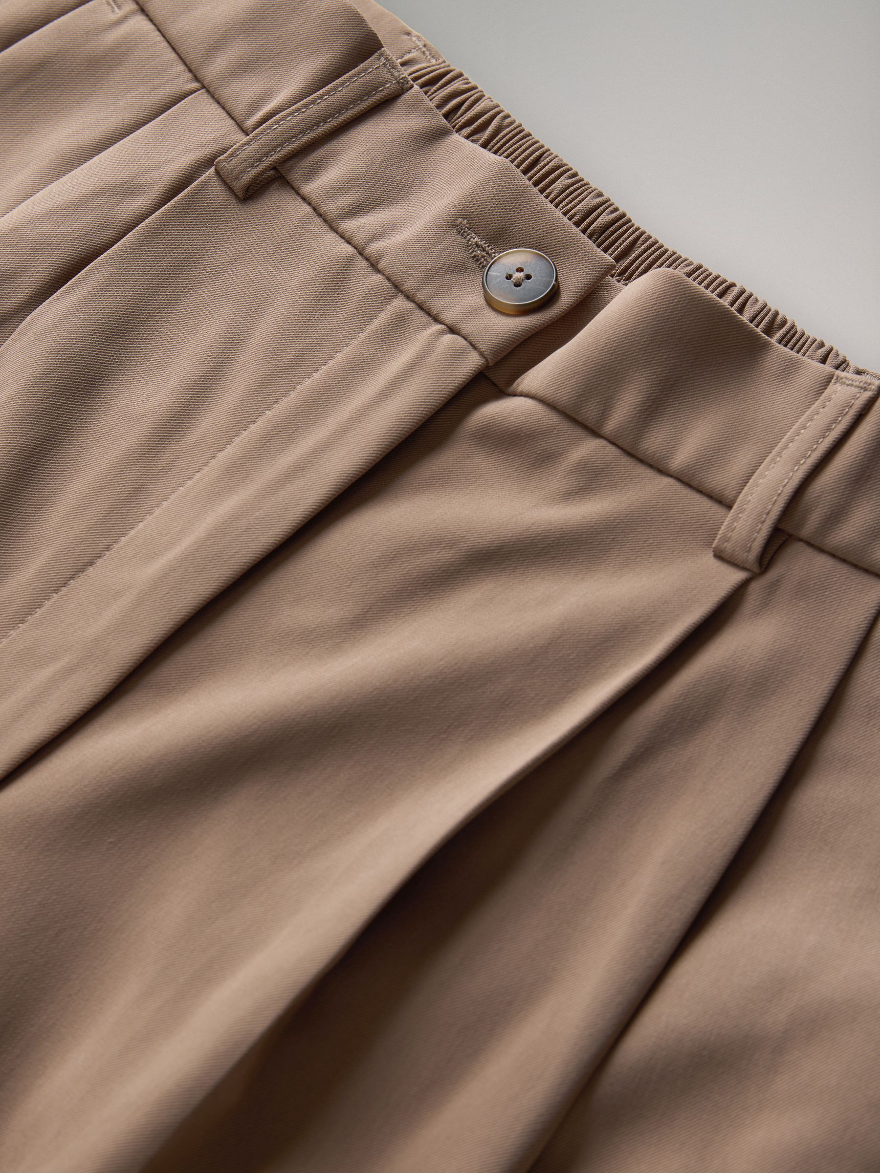 Cream/Neutral Brown 2 Pack Wide Leg Pleated Trousers - Image 6 of 6