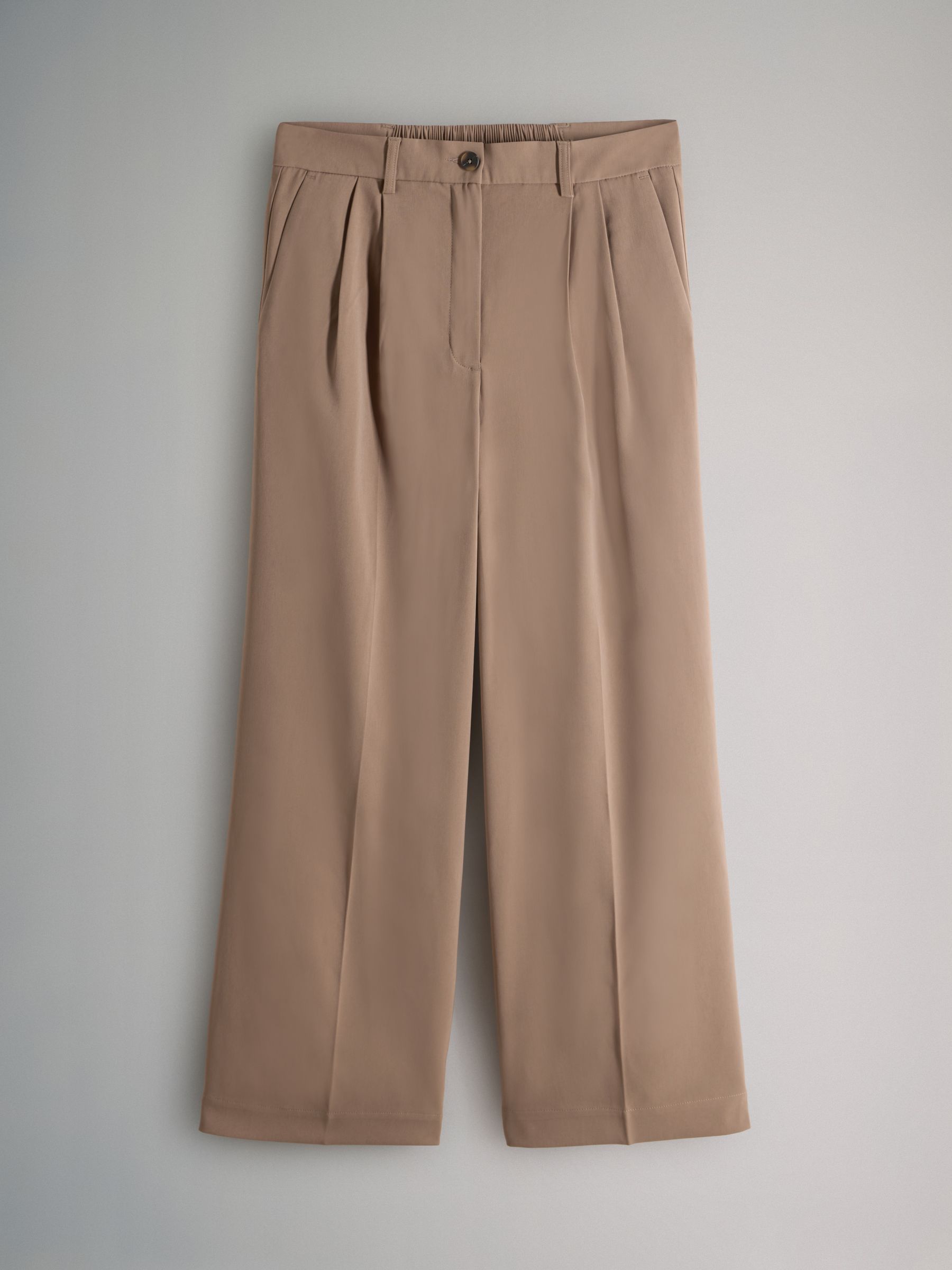 Cream/Neutral Brown - 2 Pack Wide Leg Pleated Trousers - Image 9 of 11