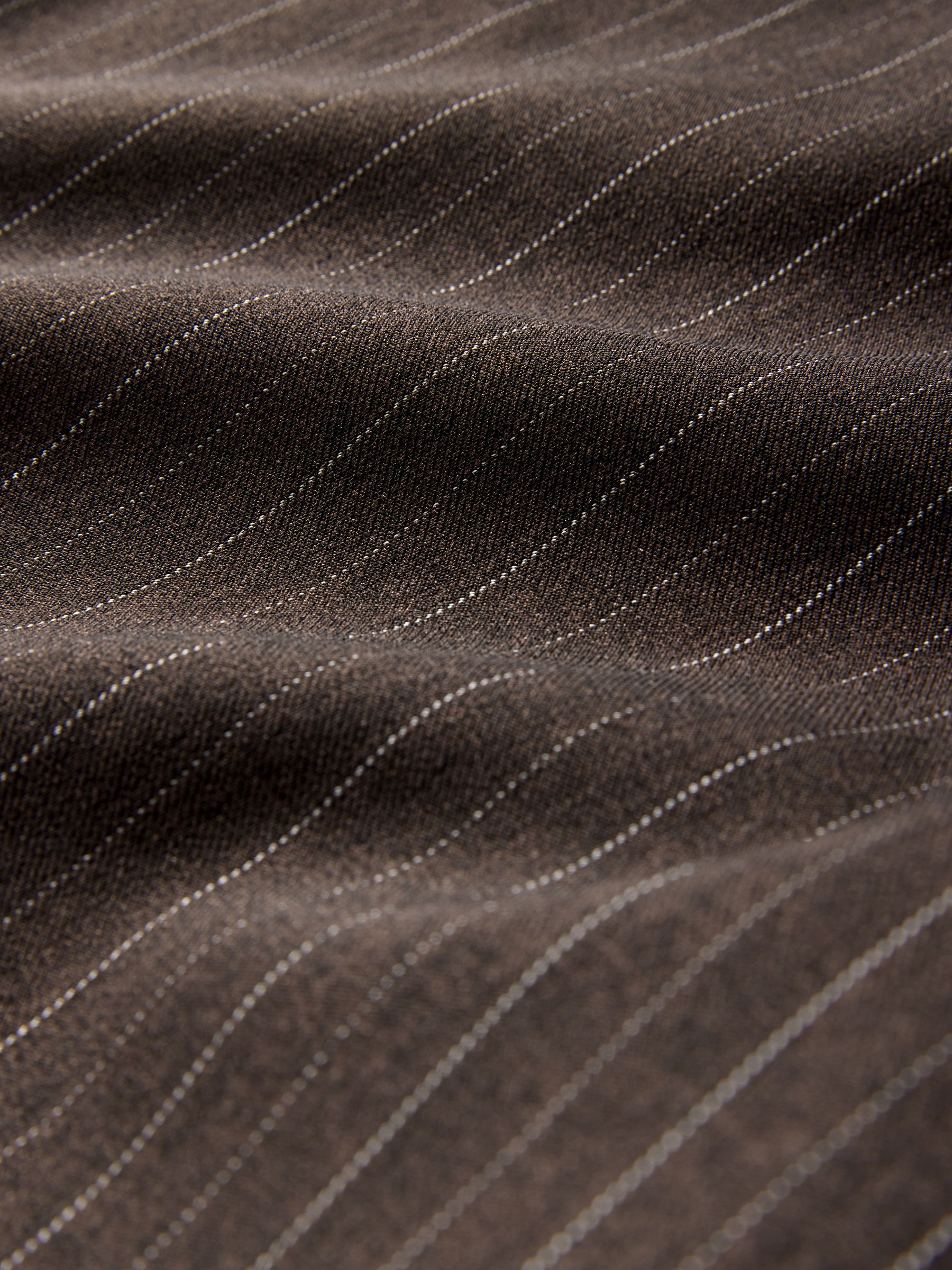 Dark Navy/Chocolate Brown - 2 Pack Pinstripe Wide Leg Pull On Trousers - Image 9 of 9