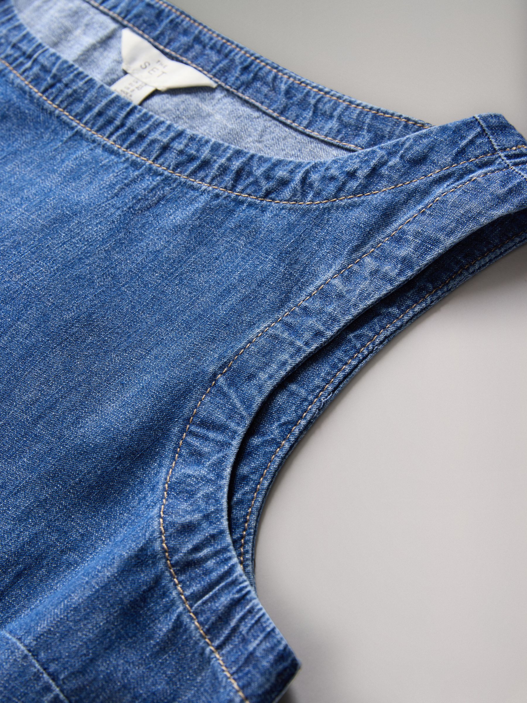 Mid Blue/Ecru Stripe 2 Pack Denim Shell Tops - Image 6 of 6 Mid Blue/Ecru Stripe 2 Pack Denim Shell Tops - Image 6 of 6