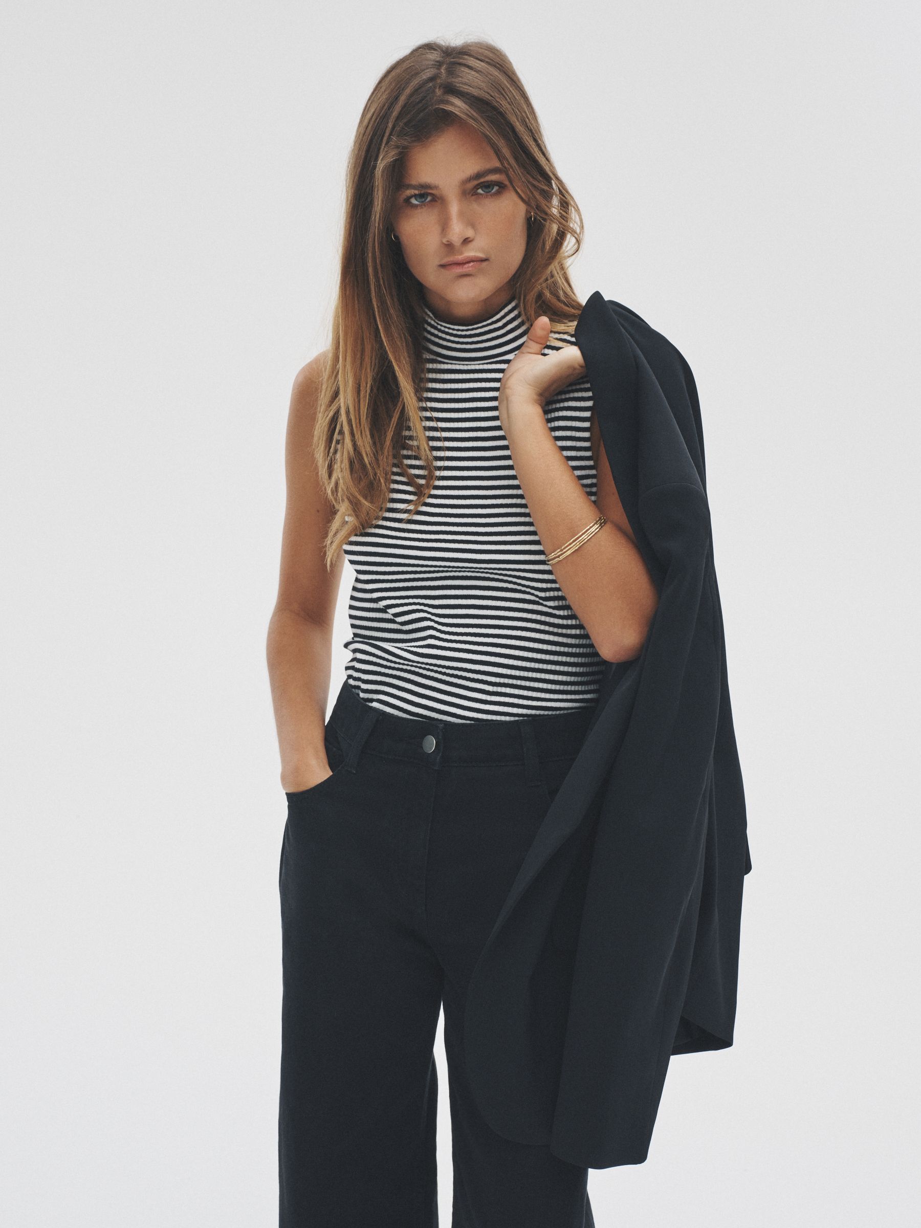 3 Pack Roll Neck Ribbed Vests - Image 4 of 11