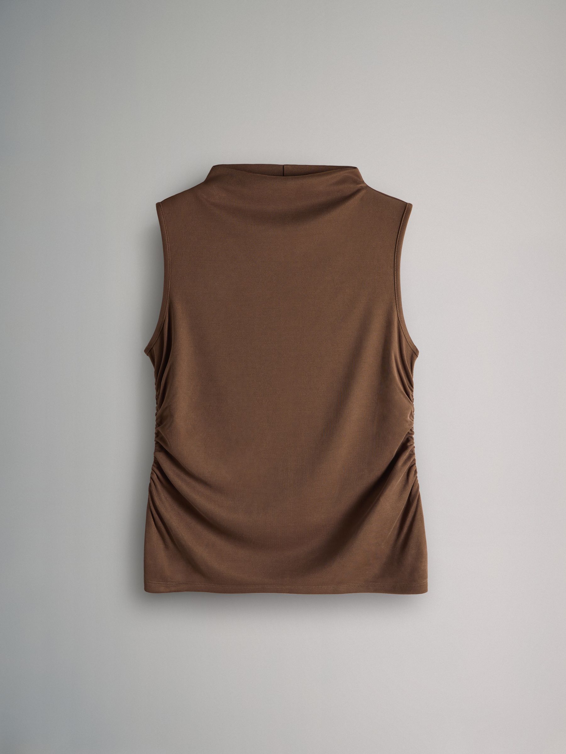 White/Light Brown/Navy - 3 Pack Soft Touch Drape Sleeveless Tops - Image 4 of 6