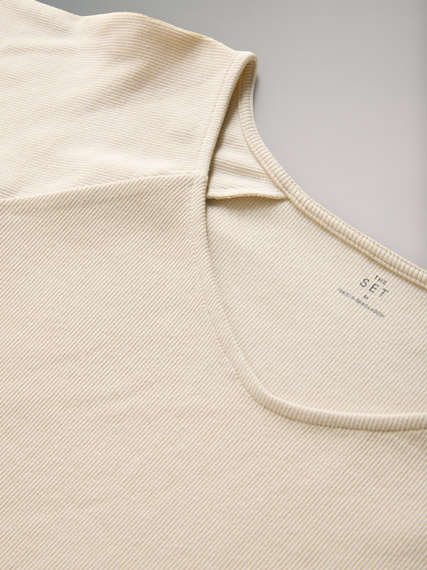 Cream/Navy/Blue/Stone 4 Pack Deep V-Neck Ribbed Long Sleeve Tops - Image 6 of 6