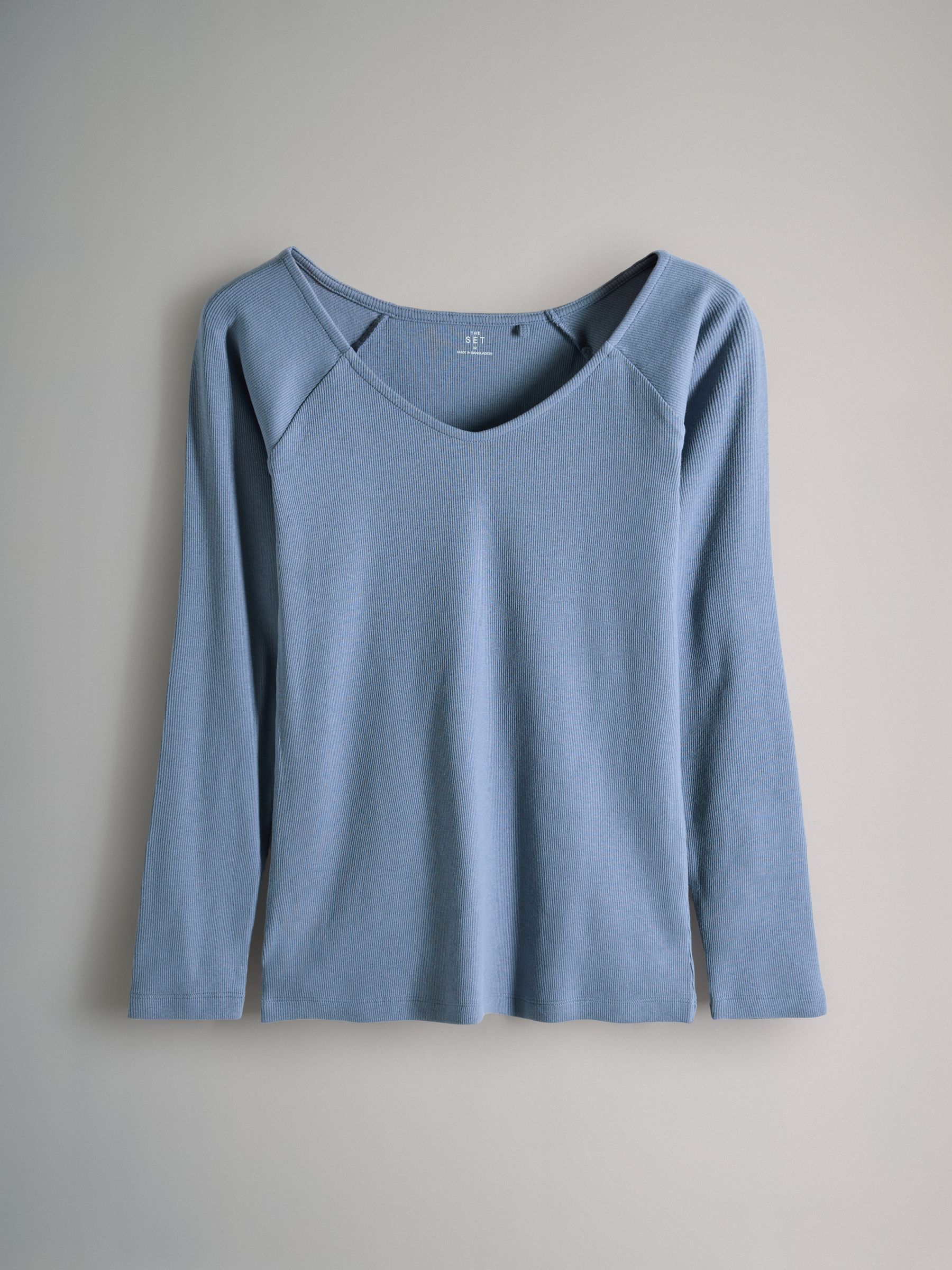 3 Pack Deep V-Neck Ribbed Long Sleeve Tops - Image 7 of 12