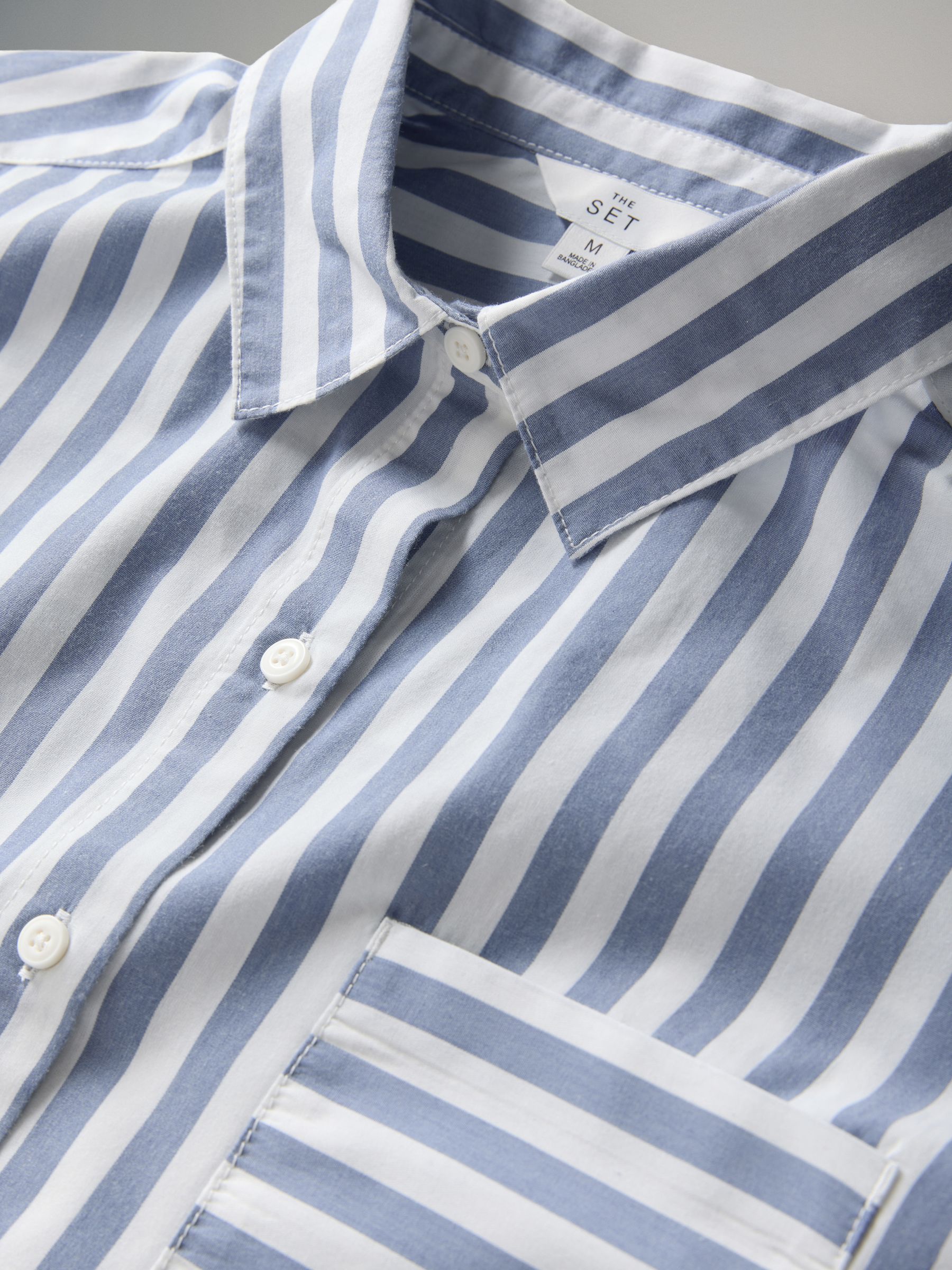White/Blue/Blue Stripe 3 Pack Poplin Shirts - Image 6 of 6