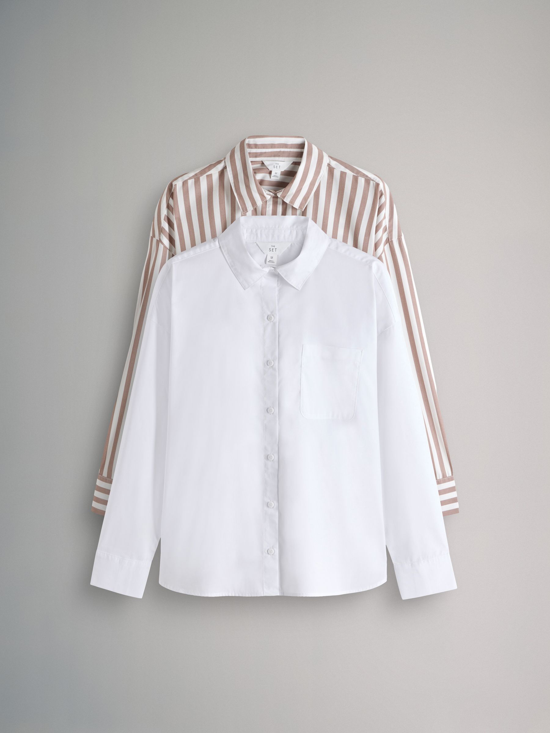 White/Brown Stripe - 2 Pack Oxford Shirt - Image 2 of 8