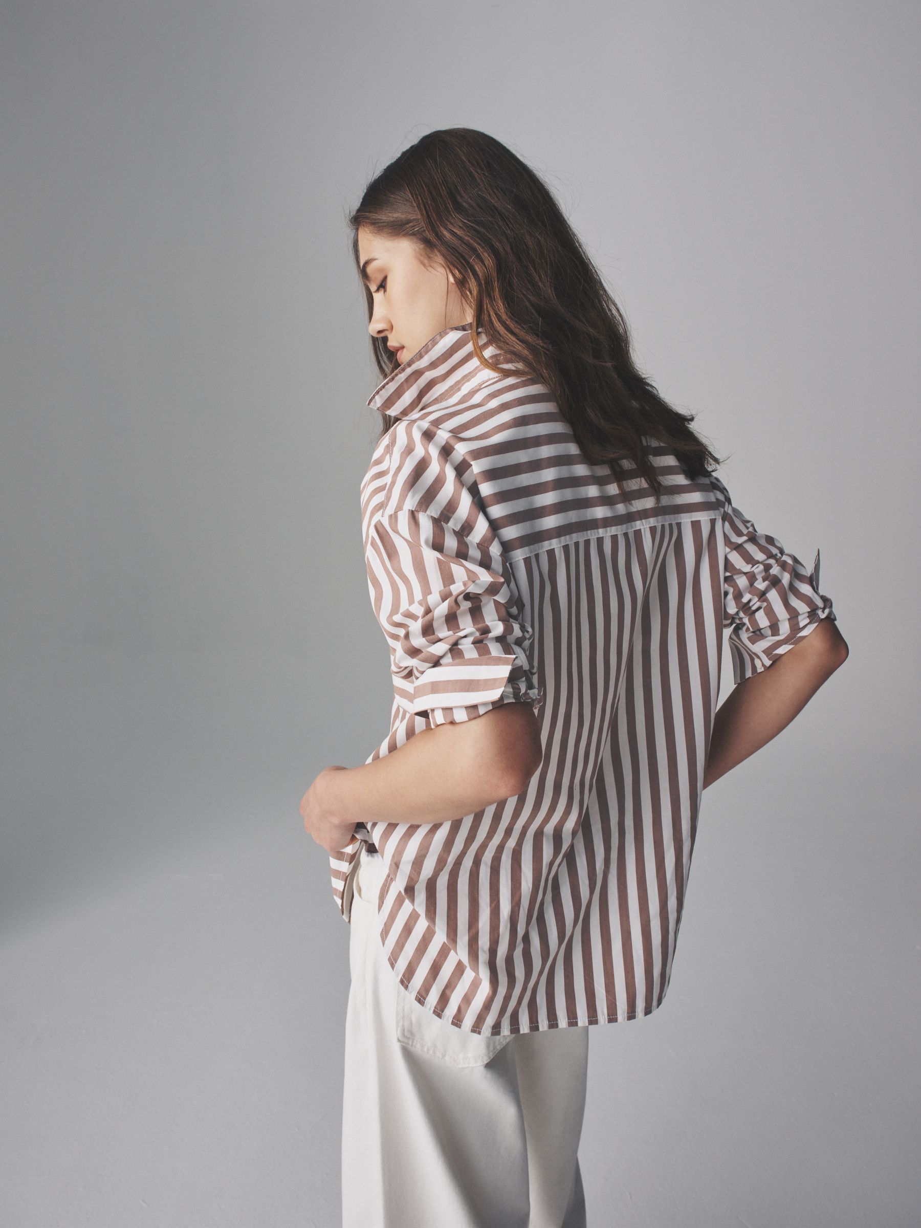 White/Brown Stripe - 2 Pack Oxford Shirt - Image 4 of 8