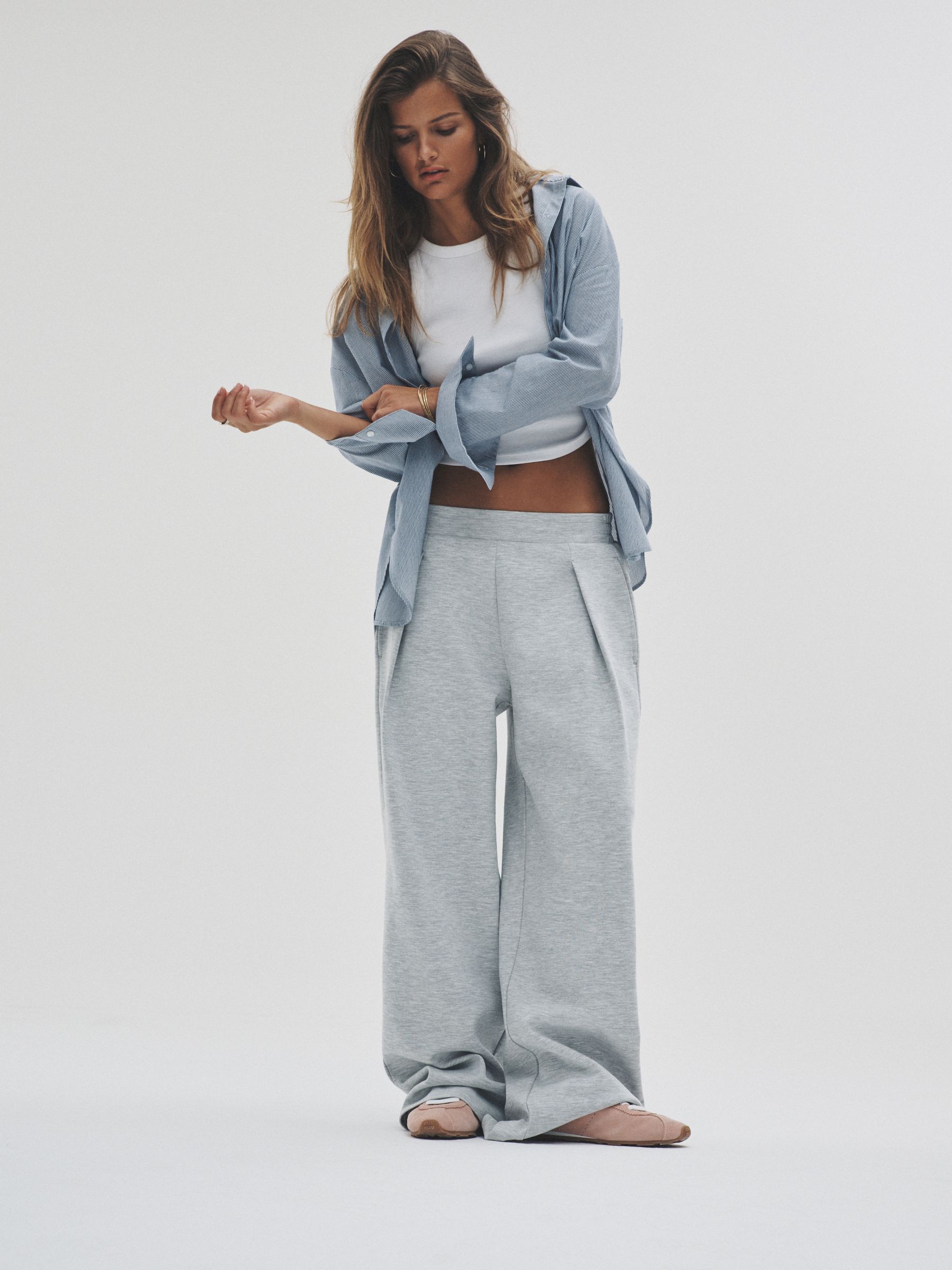 Navy/Grey Marl - 2 Pack Heavyweight Premium Pleat Front Jersey Trousers - Image 6 of 14