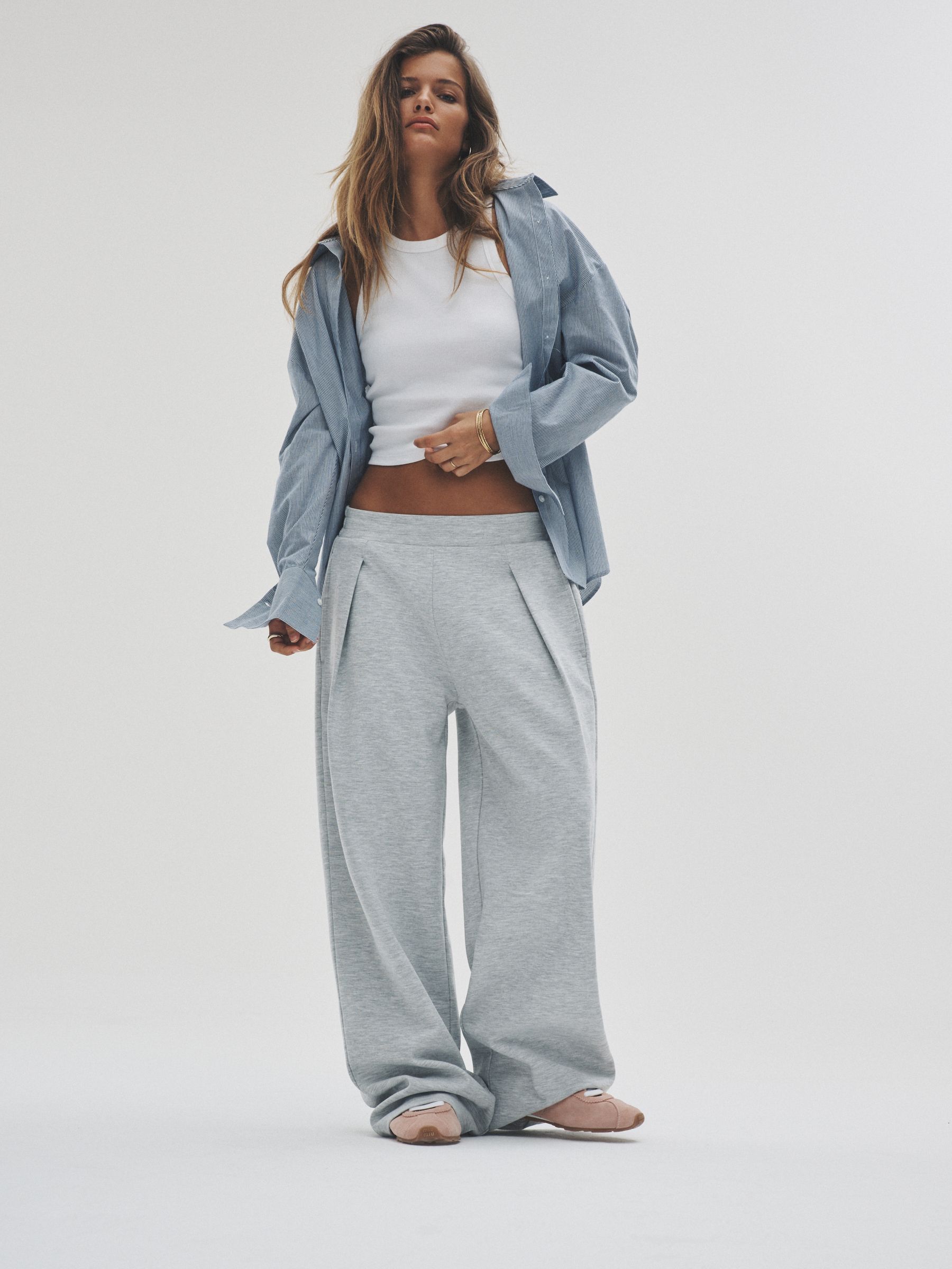 Navy/Grey Marl - 2 Pack Heavyweight Premium Pleat Front Jersey Trousers - Image 7 of 14