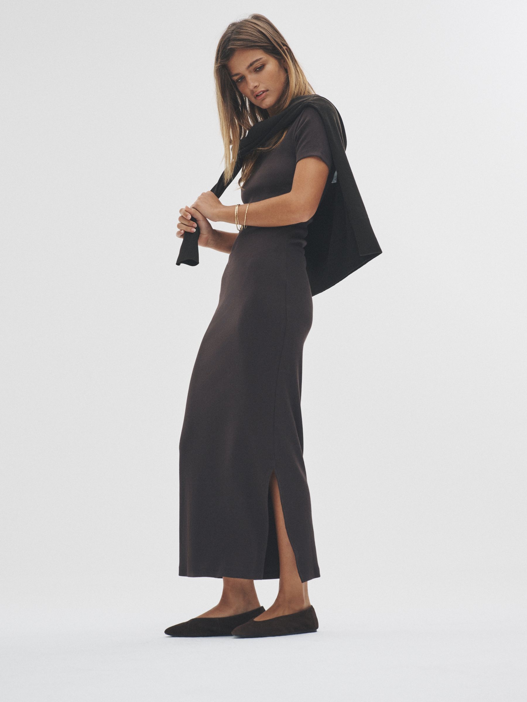 3 Pack Short Sleeve Ribbed Midi Dresses - Image 5 of 11