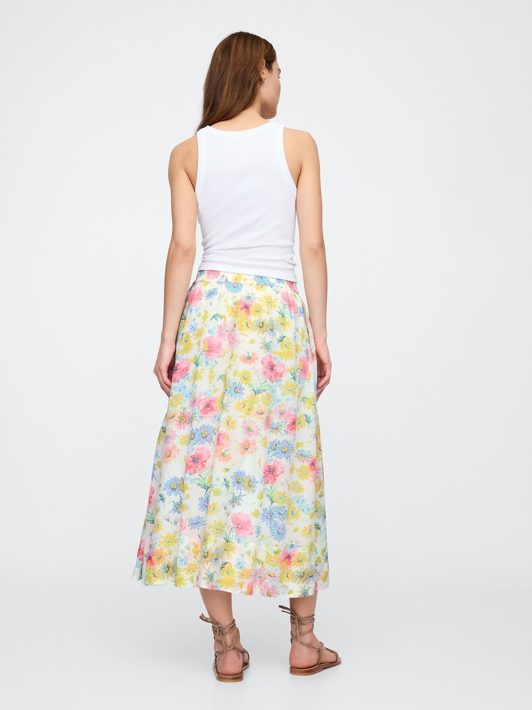 White Floral Maxi Skirt - Image 2 of 5