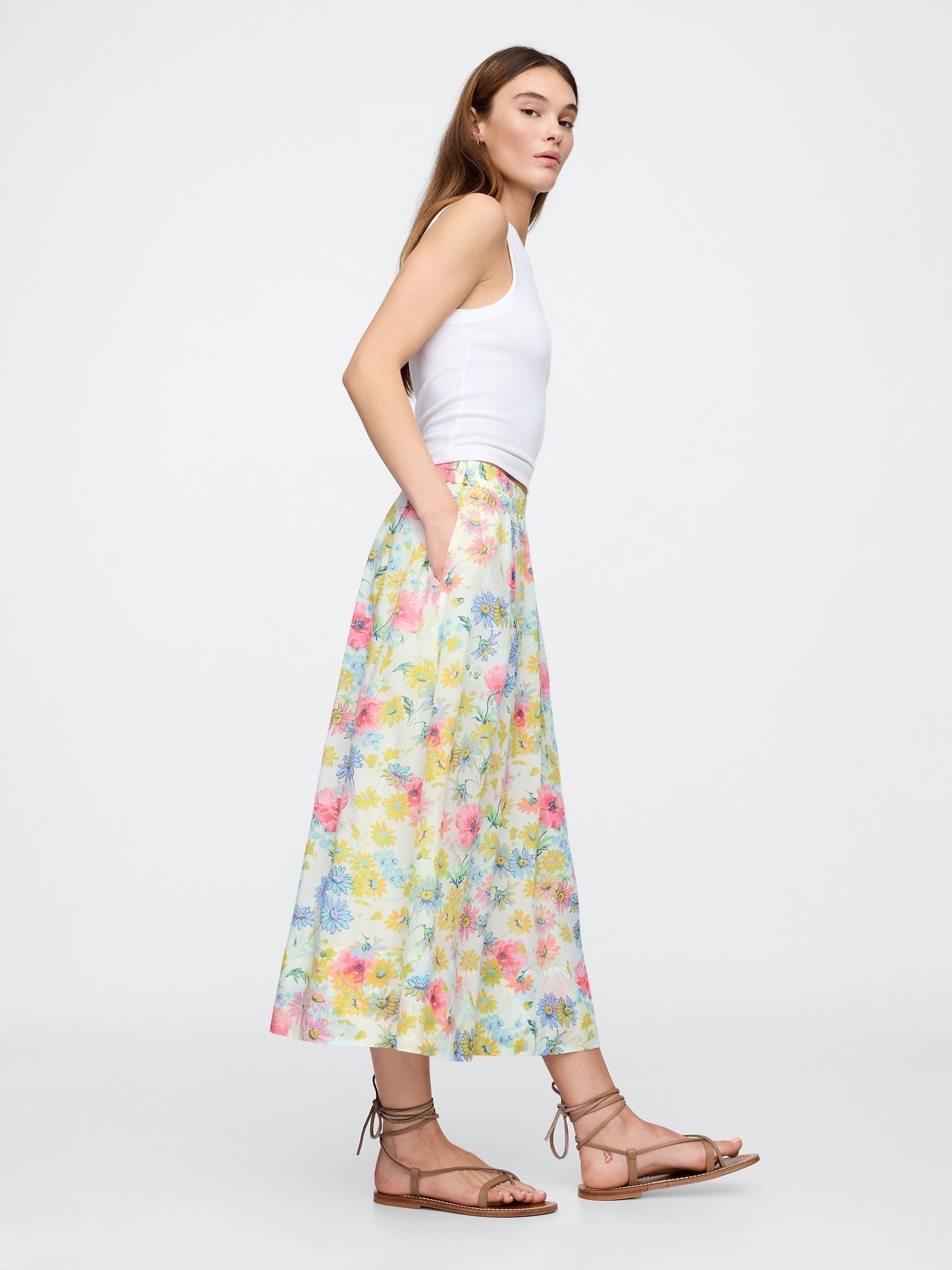 White Floral Maxi Skirt - Image 3 of 5