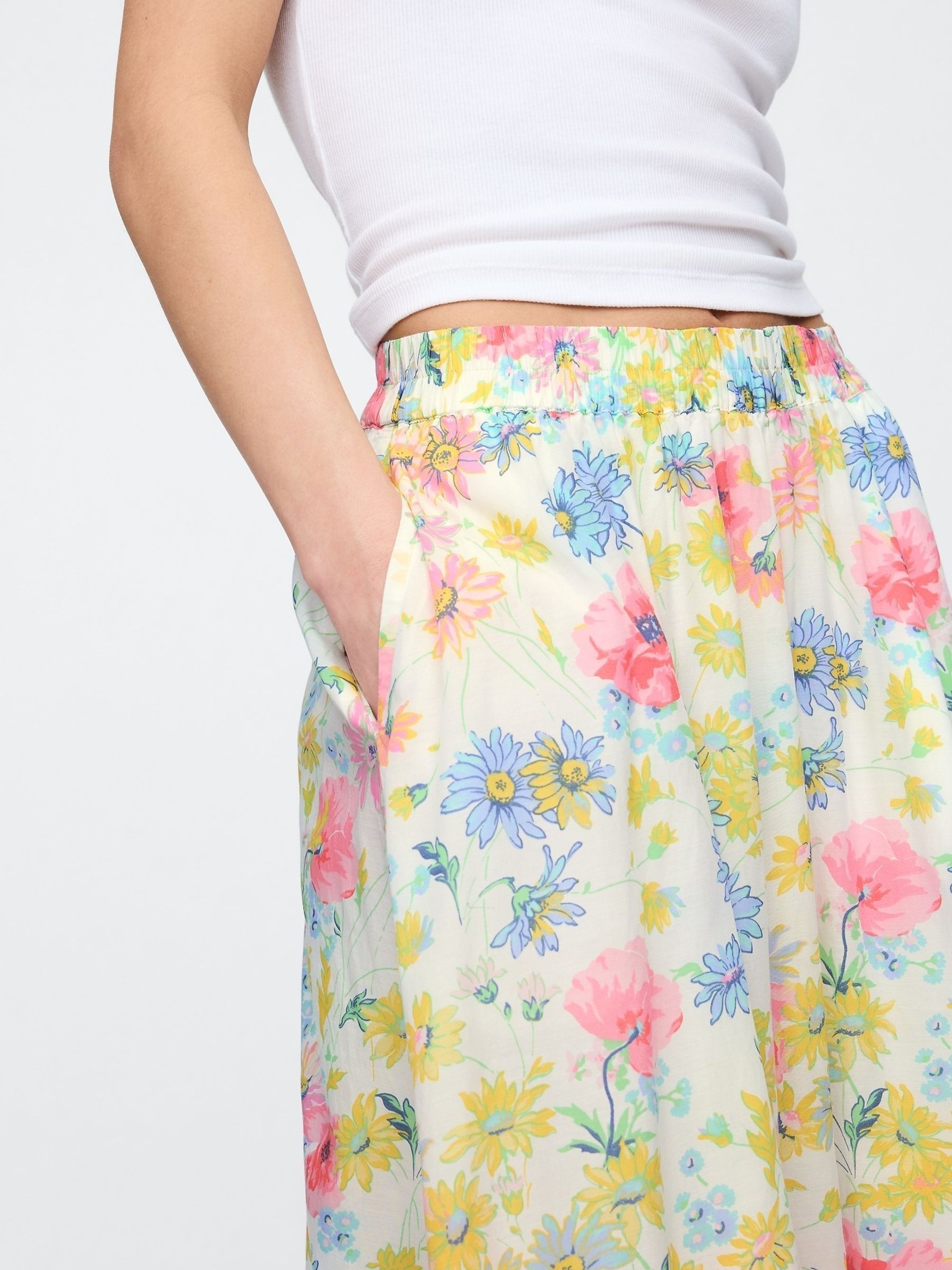 White Floral Maxi Skirt - Image 4 of 5