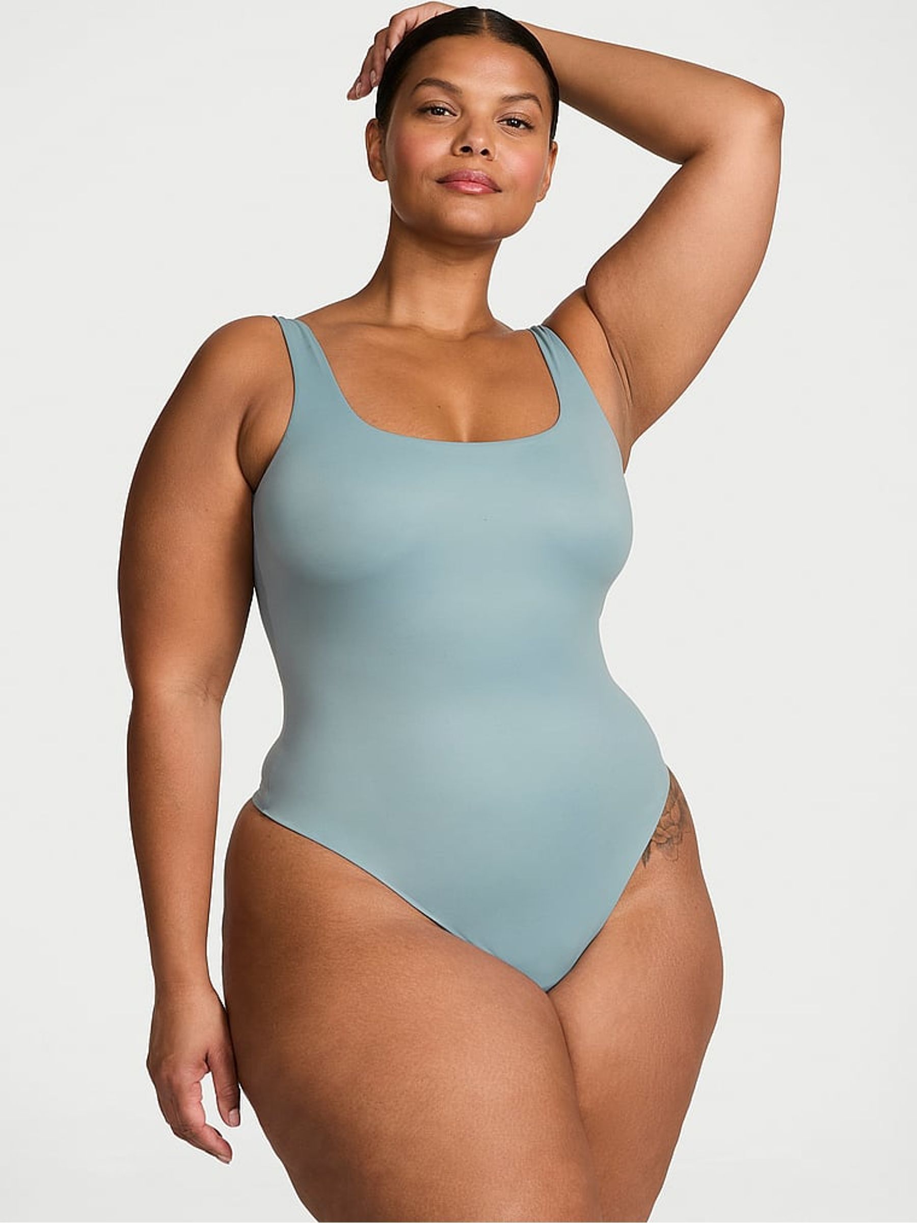 Jupiter Blue FeatherSoft™ Square Neck Tank Bodysuit - Image 1 of 3