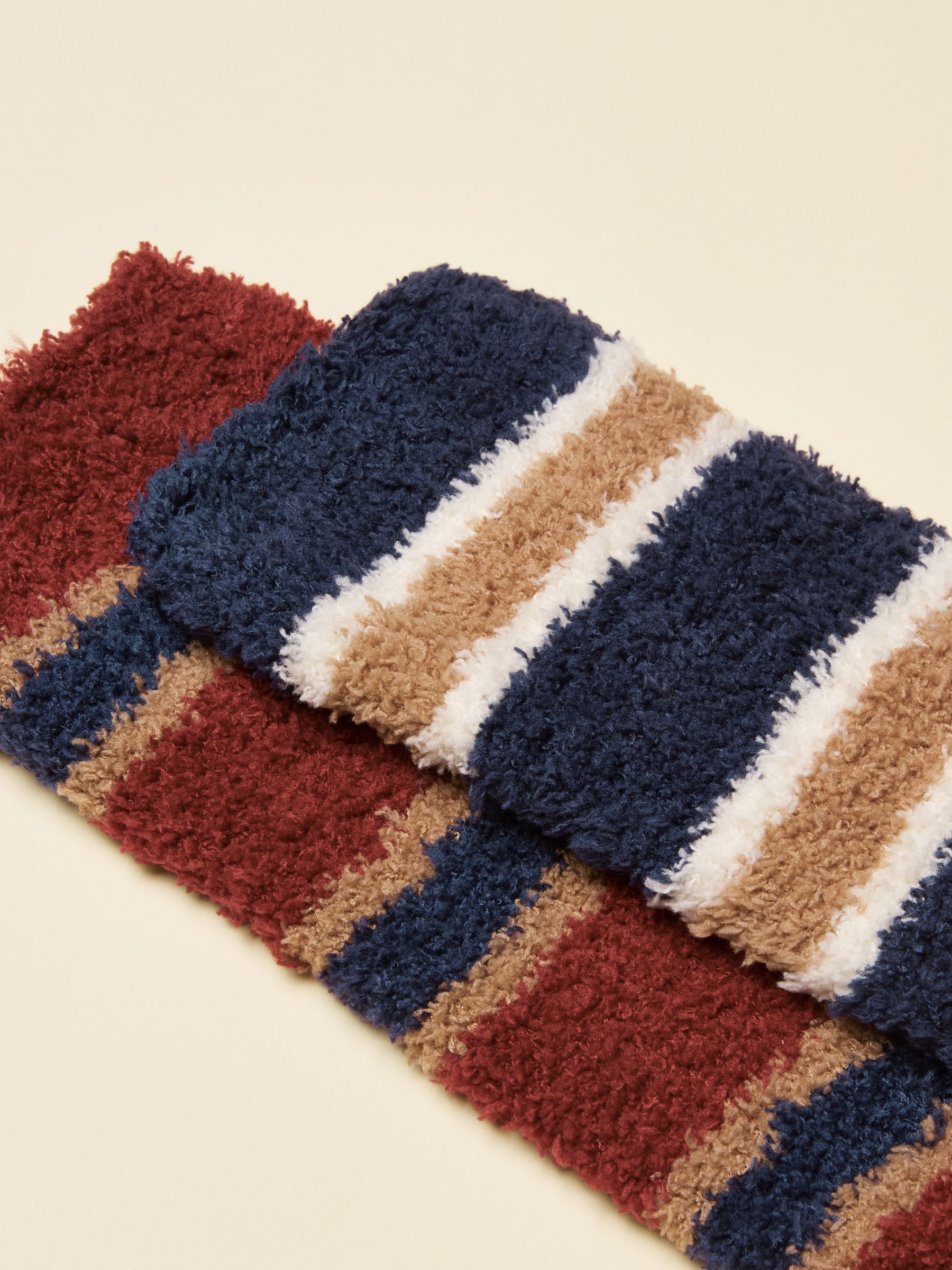 Fluffy Navy/Red Sock 2 Pack - Image 2 of 3