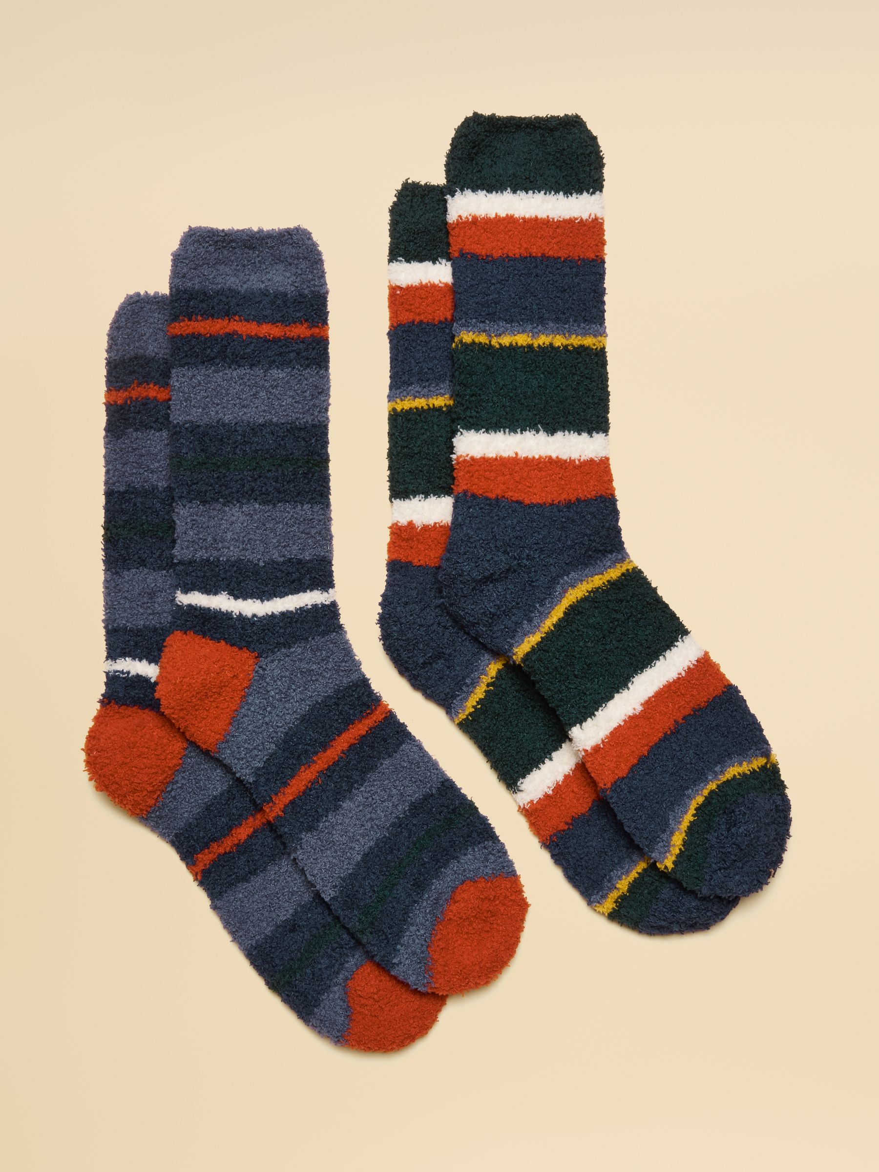 Fluffy Blue/Green Sock 2 Pack - Image 1 of 3 Fluffy Blue/Green Sock 2 Pack - Image 1 of 3