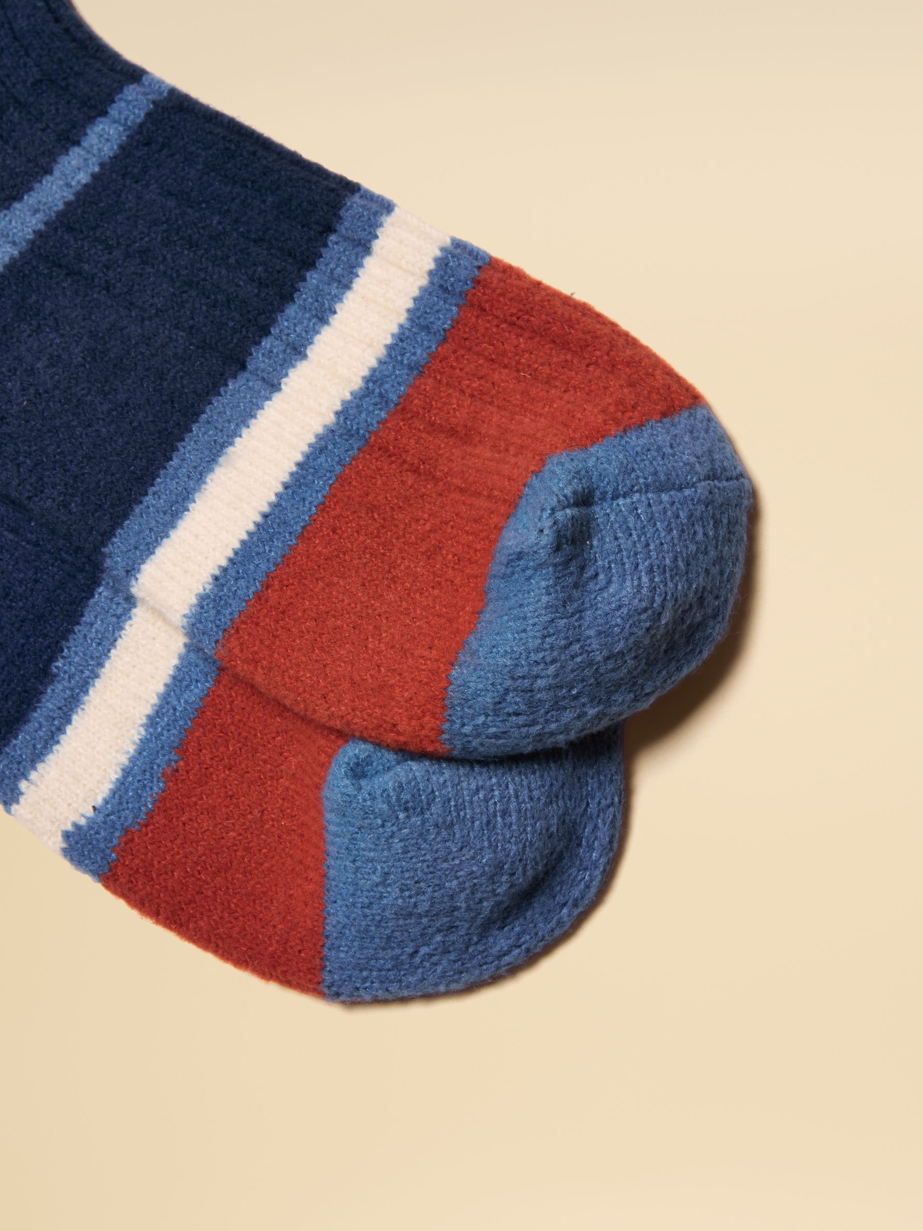 Men's Gibson Orange & Navy Cosy Stripe Socks - Image 3 of 3