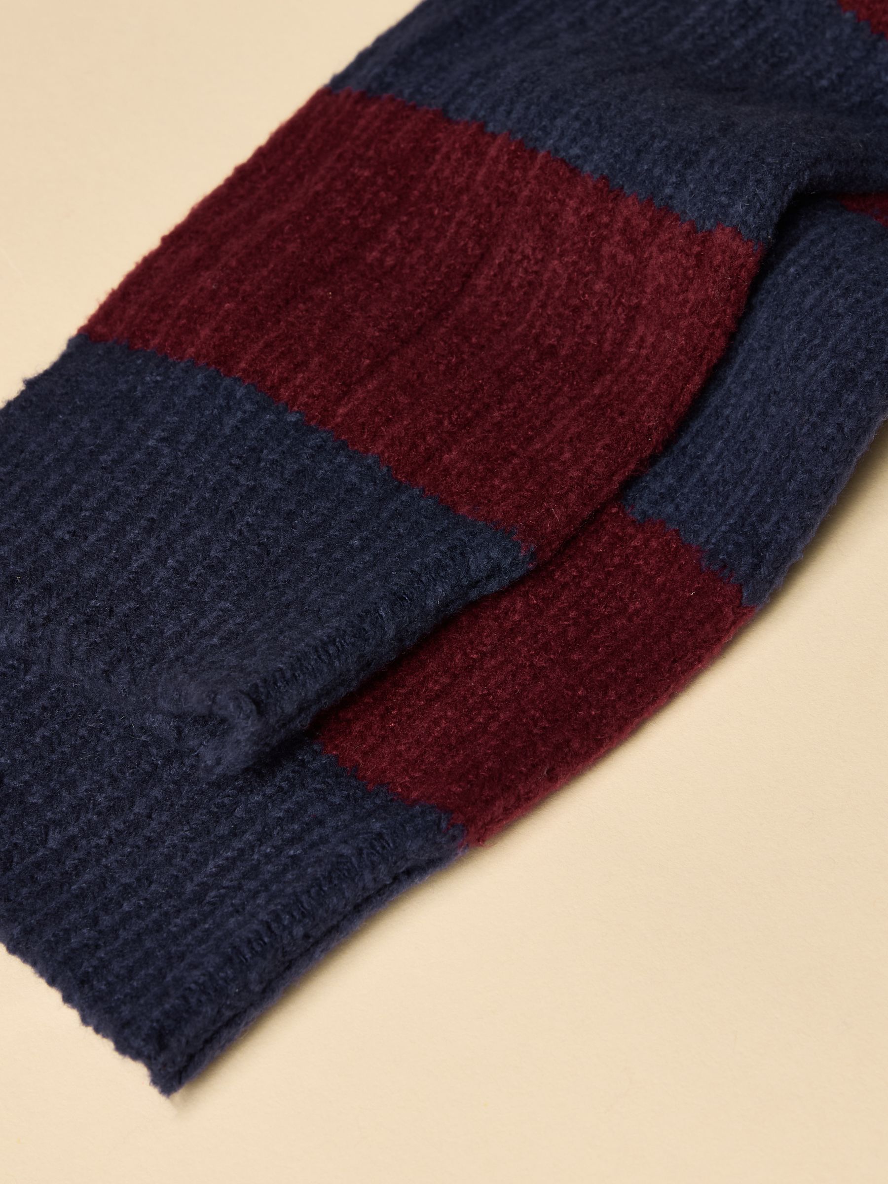 Men's Gibson Burgundy & Navy Cosy Stripe Socks - Image 3 of 4