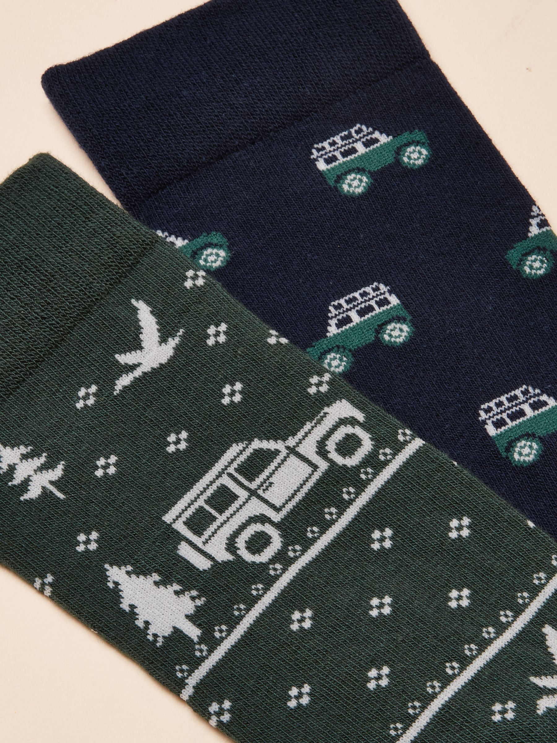 Men's Kingsbury Cream Ski Socks 2 Pack (size 7-12) - Image 2 of 3