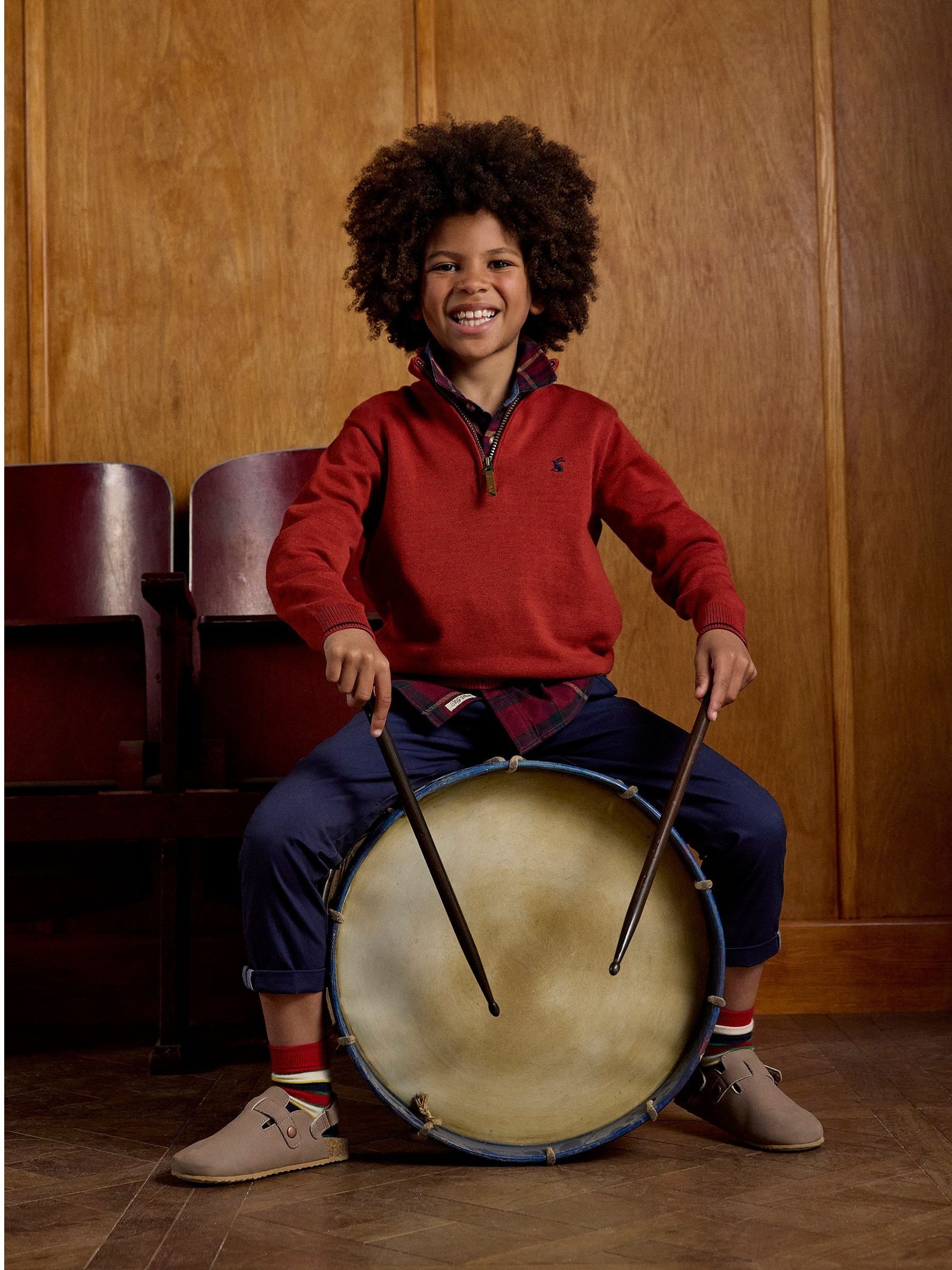 Boys' Hillside Orange Knit Quarter Zip Jumper - Image 2 of 6