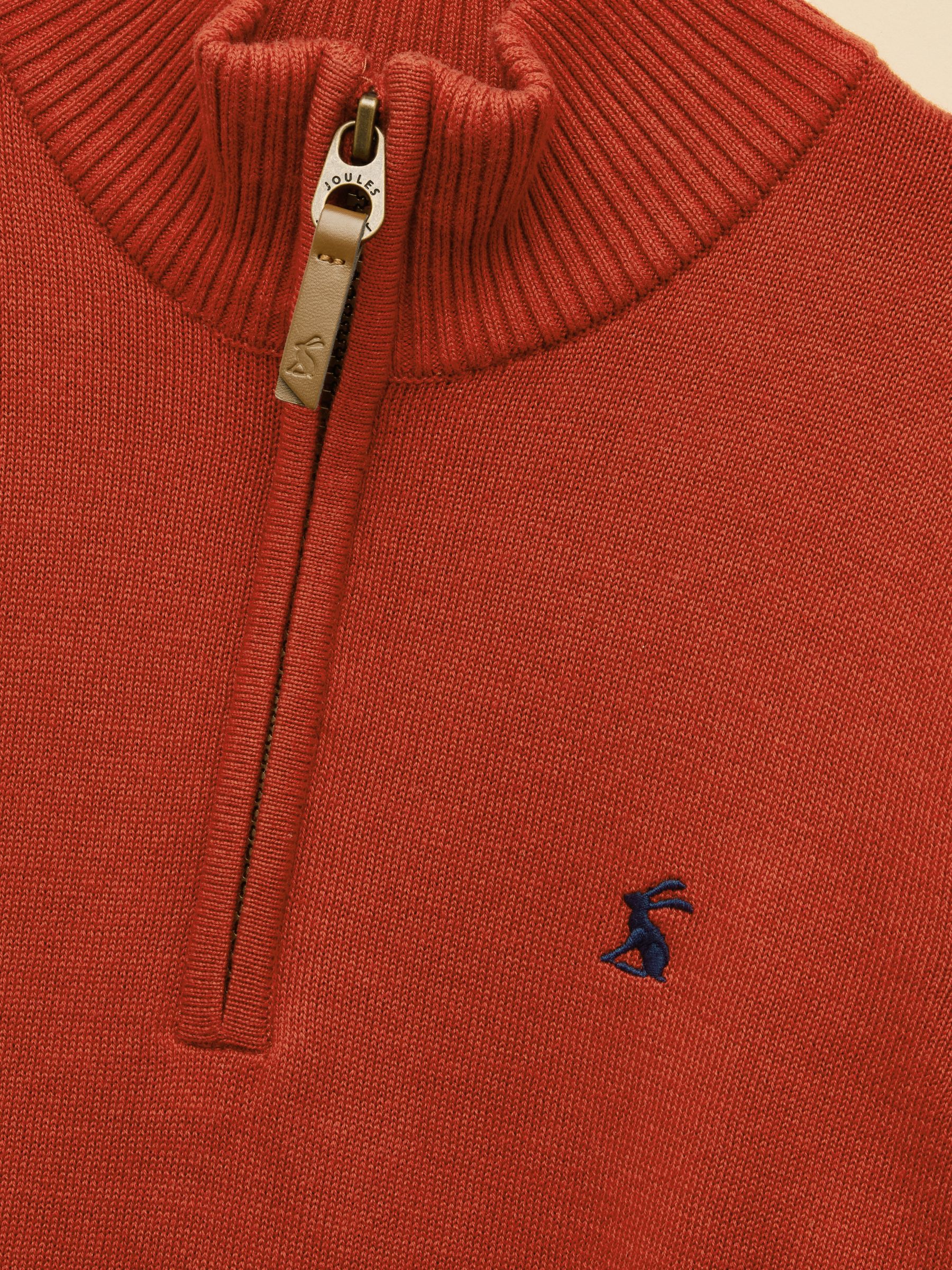 Boys' Hillside Orange Knit Quarter Zip Jumper - Image 5 of 6