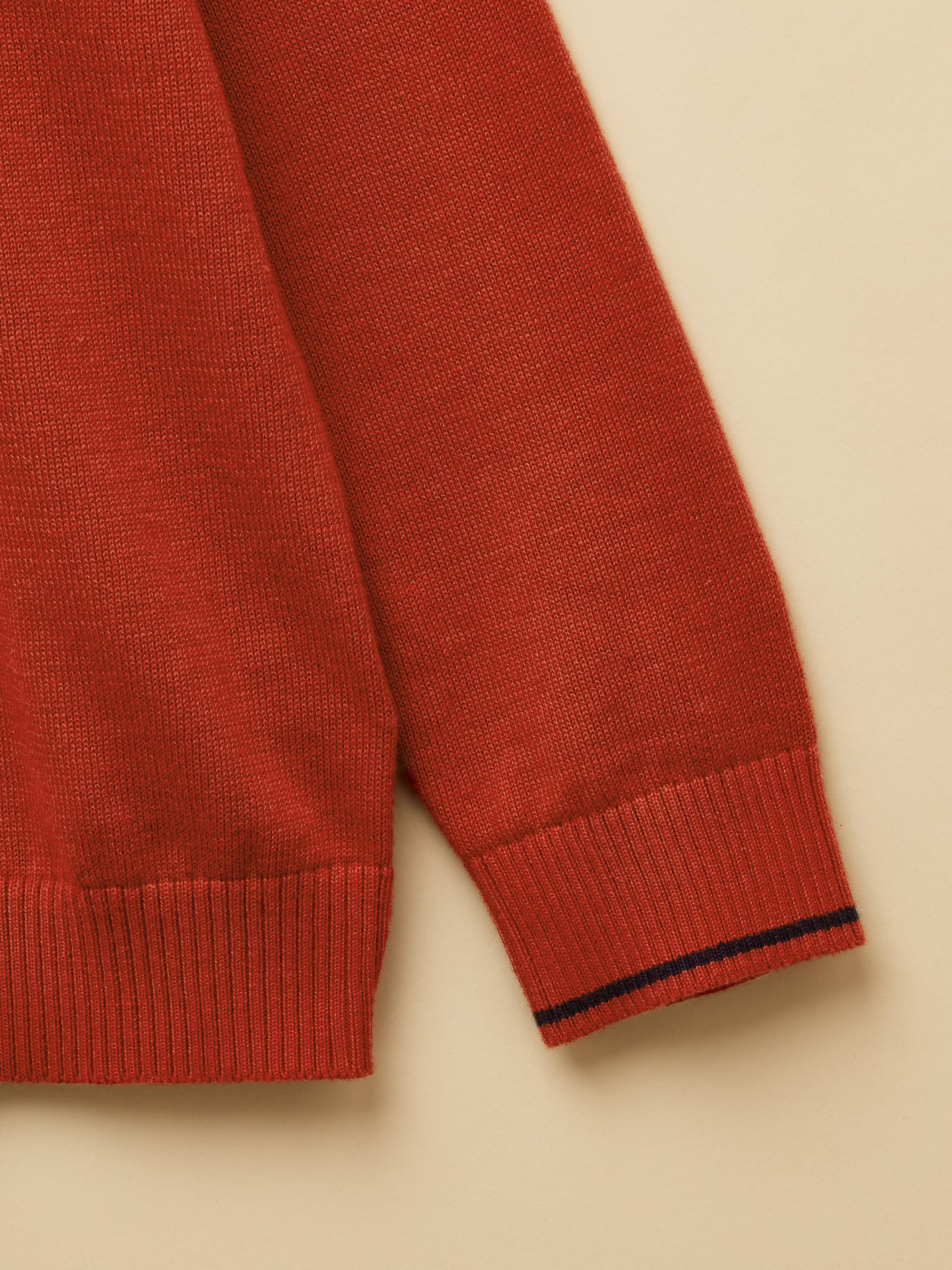 Boys' Hillside Orange Knit Quarter Zip Jumper - Image 6 of 6