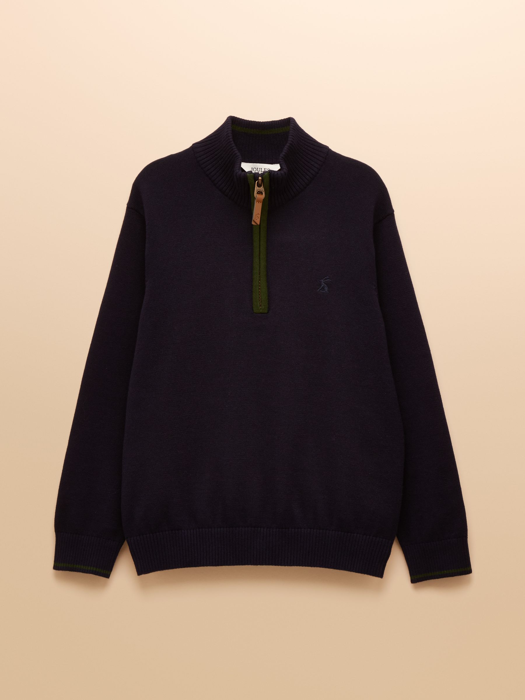 Boys' Hillside Navy Knit Quarter Zip Jumper - Image 1 of 4