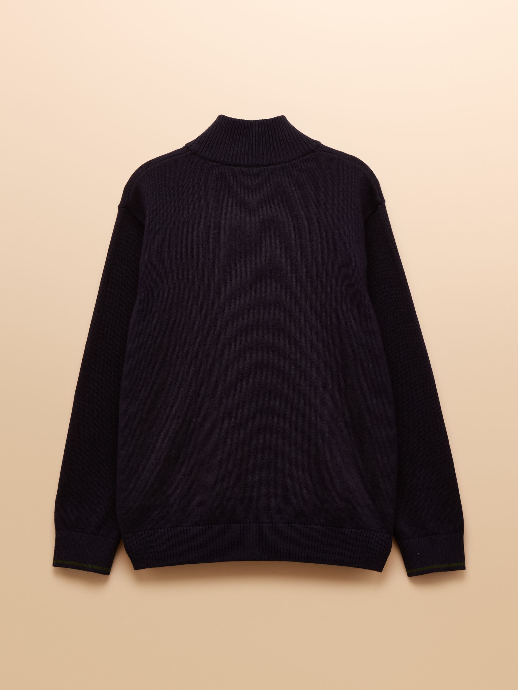 Boys' Hillside Navy Knit Quarter Zip Jumper - Image 2 of 4