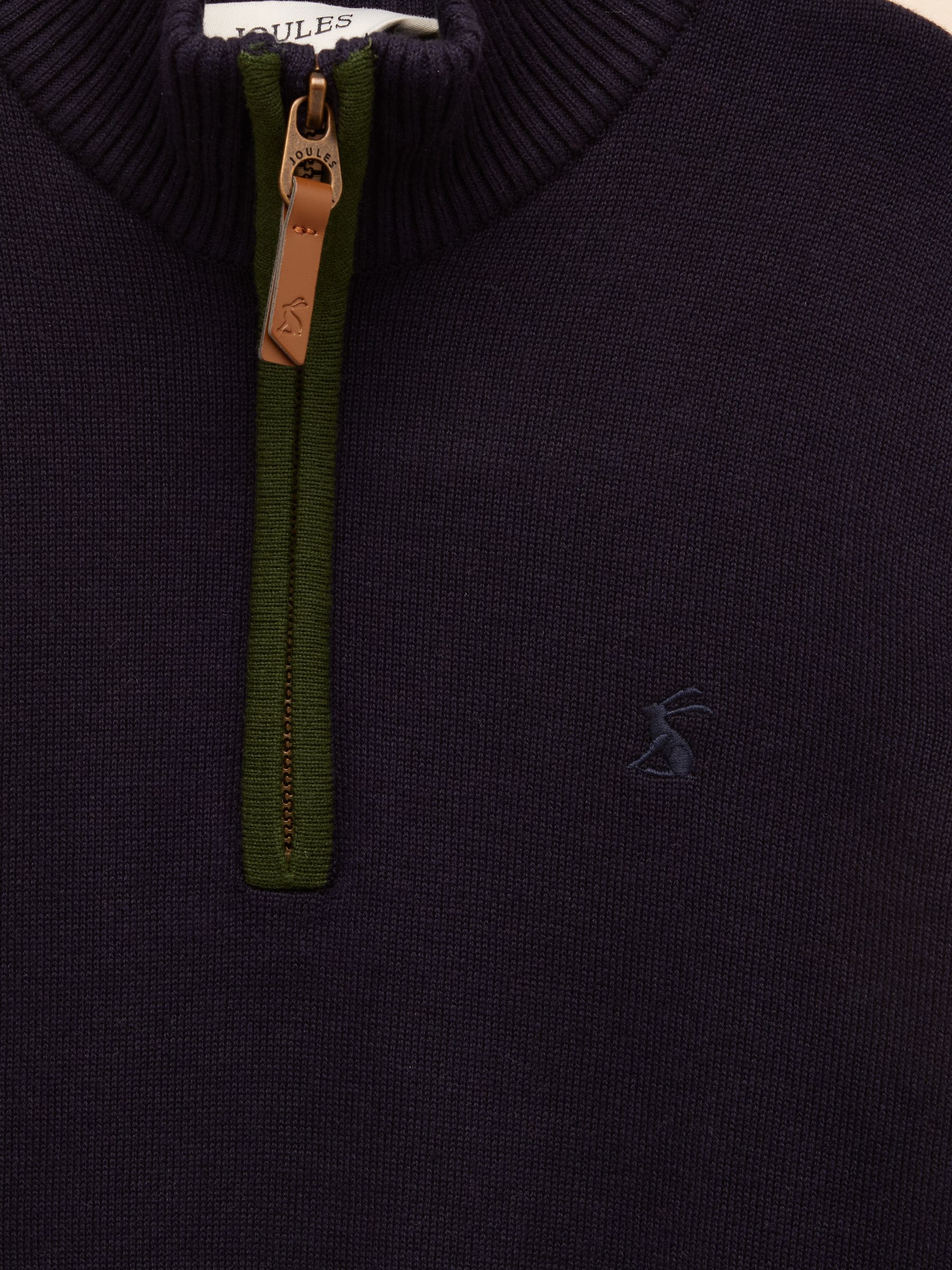 Boys' Hillside Navy Knit Quarter Zip Jumper - Image 3 of 4