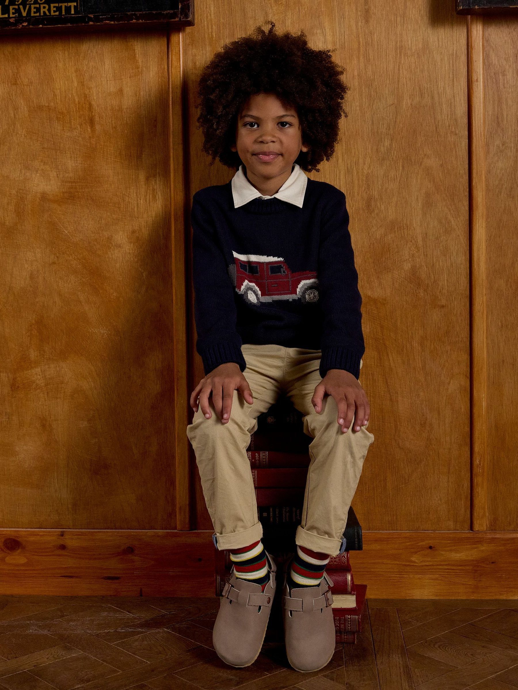Kids' Cracking Navy Blue Intarsia Knit Jumper - Image 5 of 6