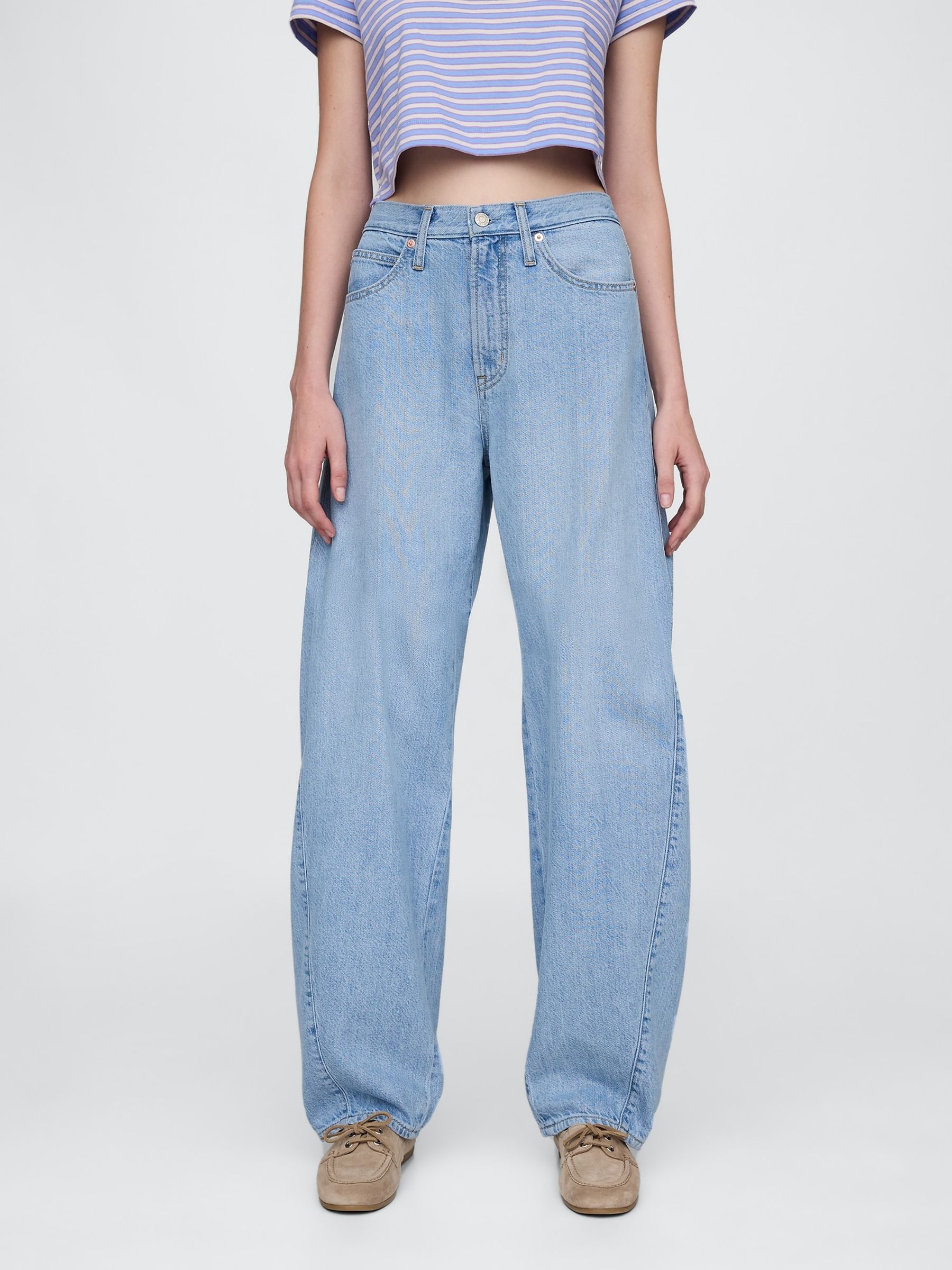 Blue UltraSoft High Waisted Barrel Jeans - Image 2 of 6
