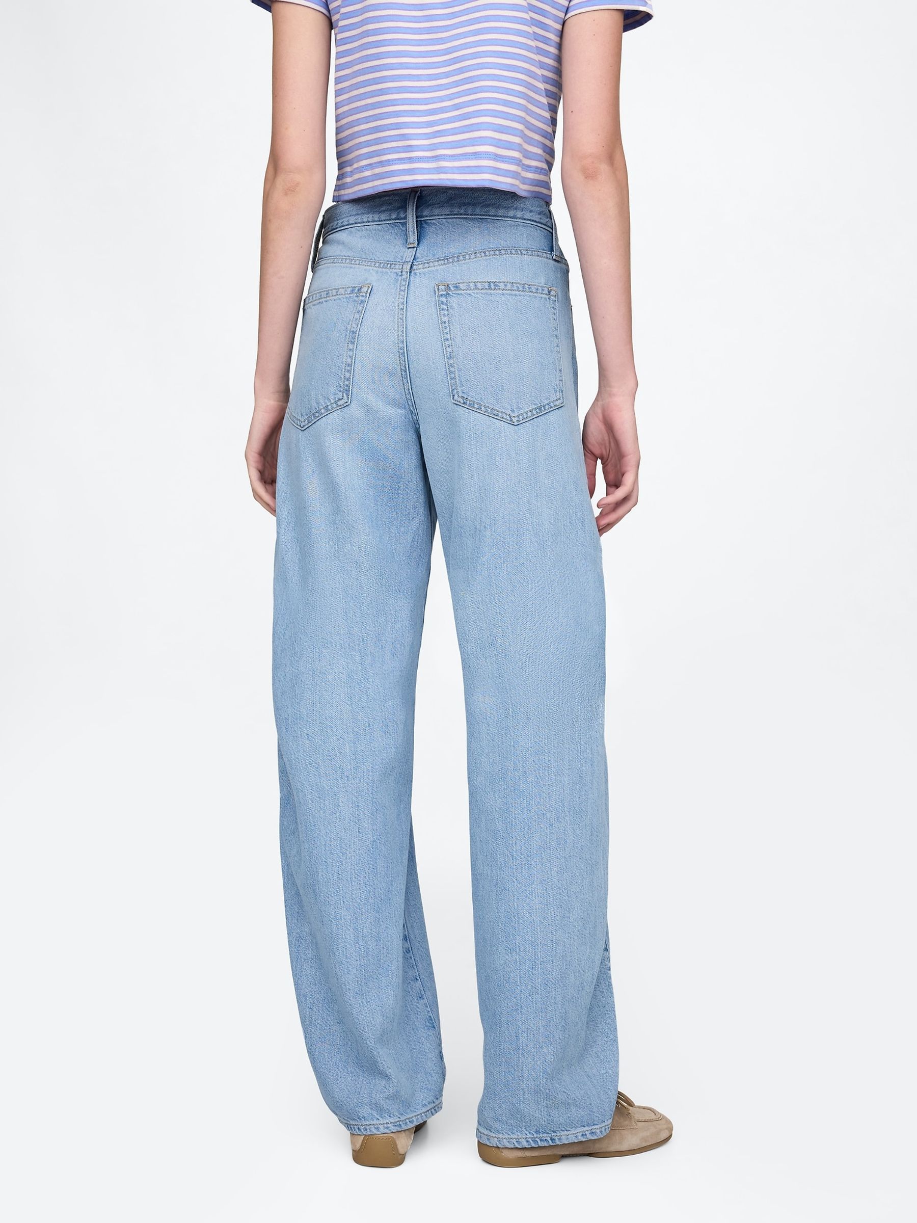 Blue UltraSoft High Waisted Barrel Jeans - Image 3 of 6