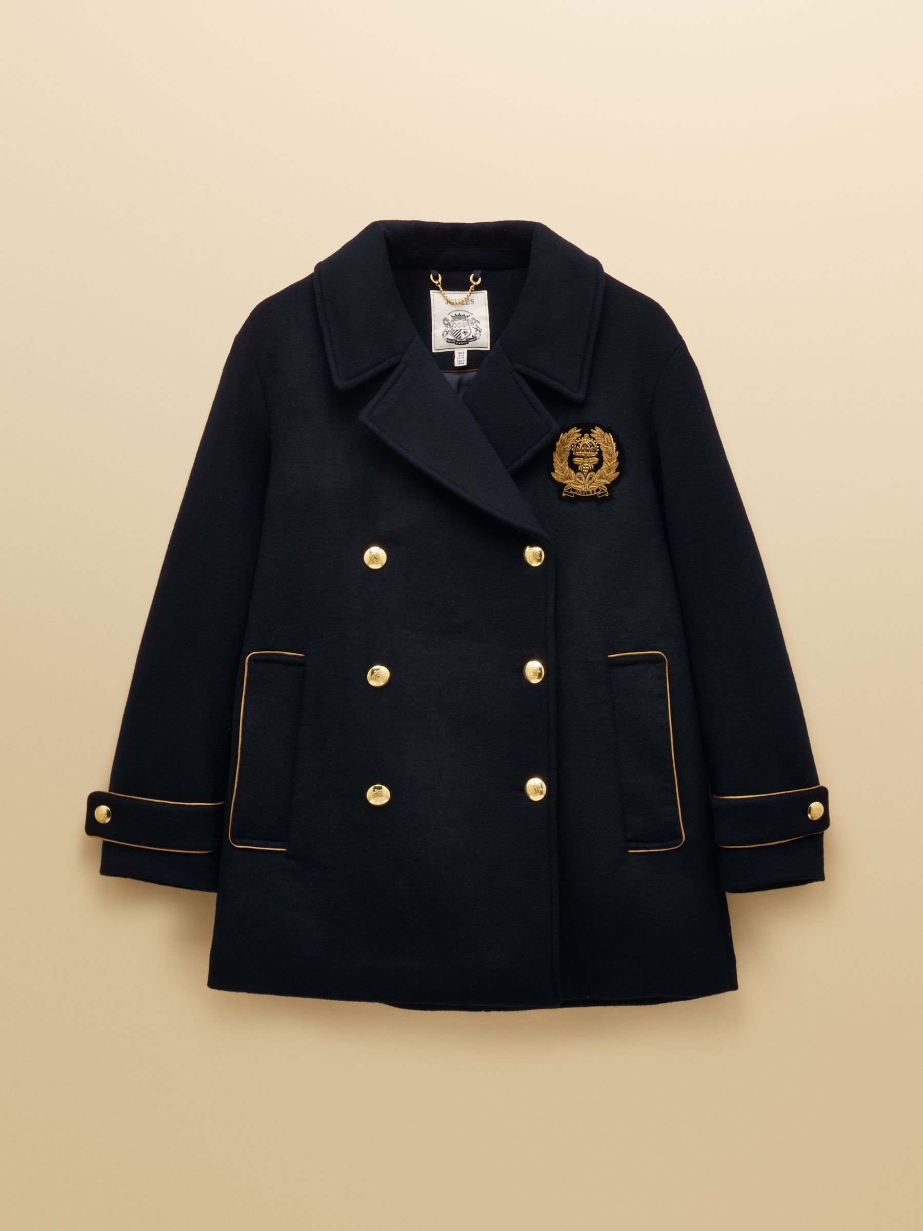 Belchamp Navy Wool Blend Peacoat with Beaded Badge - Image 11 of 11