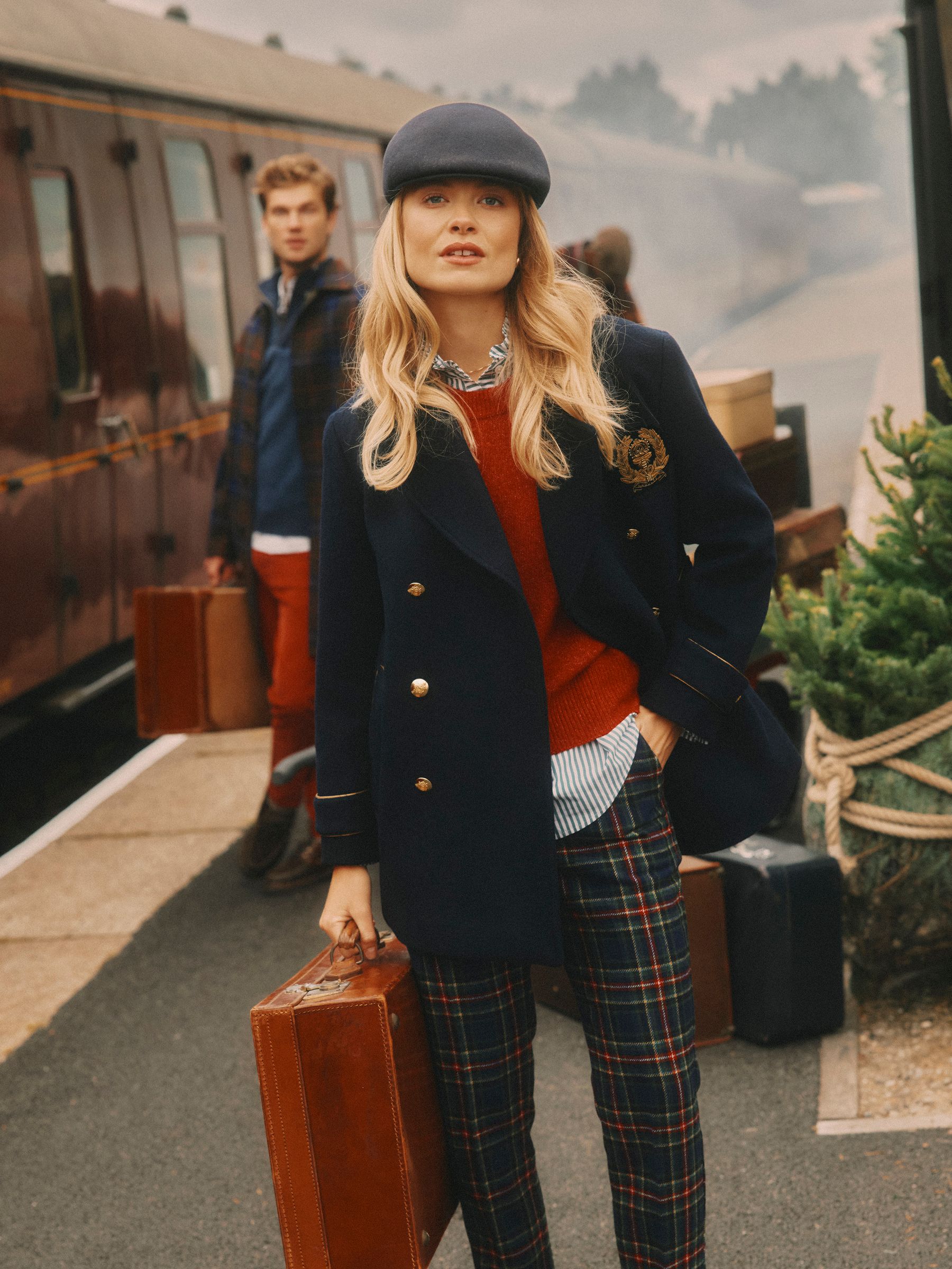 Belchamp Navy Wool Blend Peacoat with Beaded Badge - Image 3 of 11